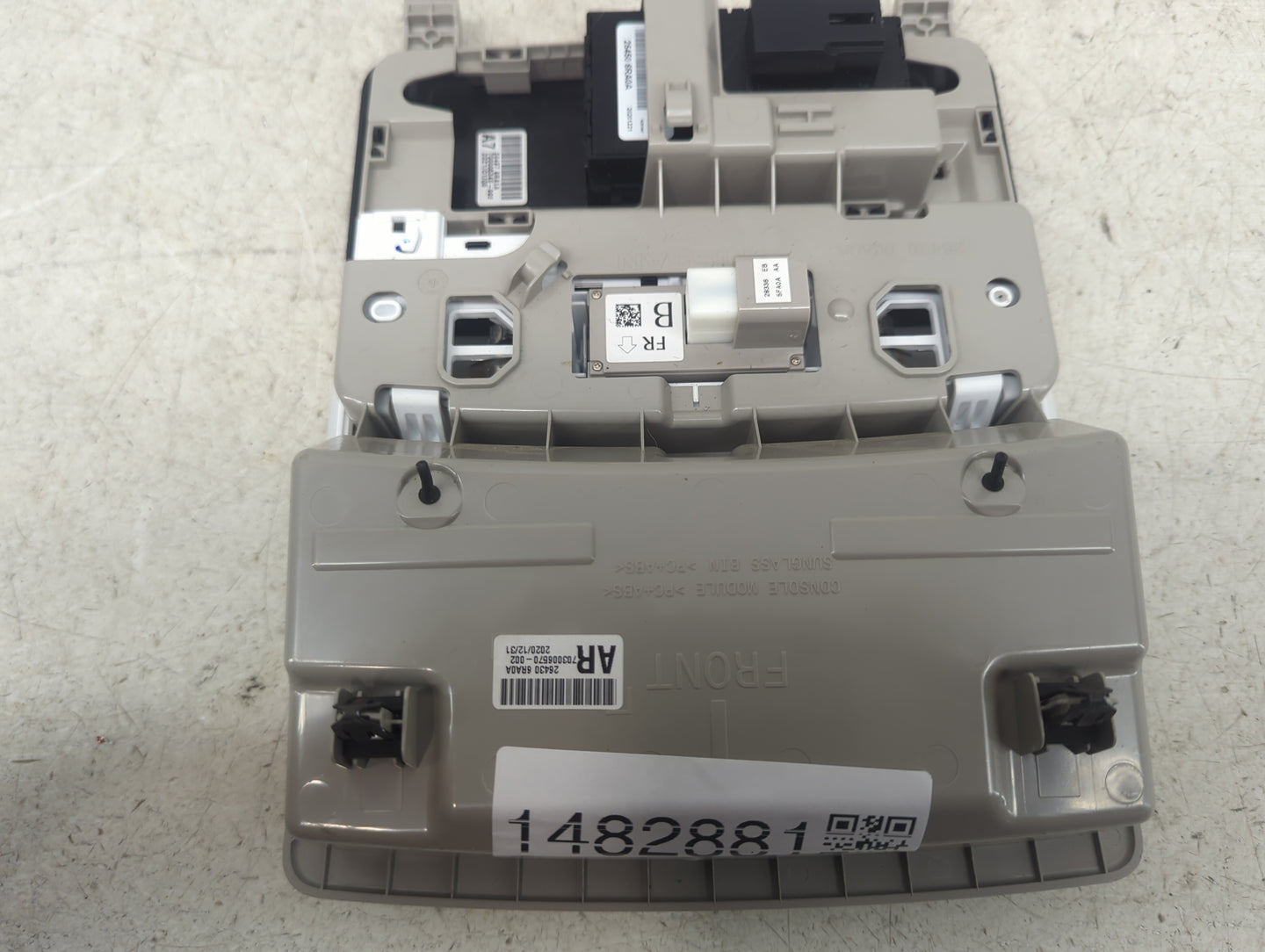 2021-2022 Nissan Rogue Overhead Console W/rear Climate Control Tan - Oemusedautoparts1.com