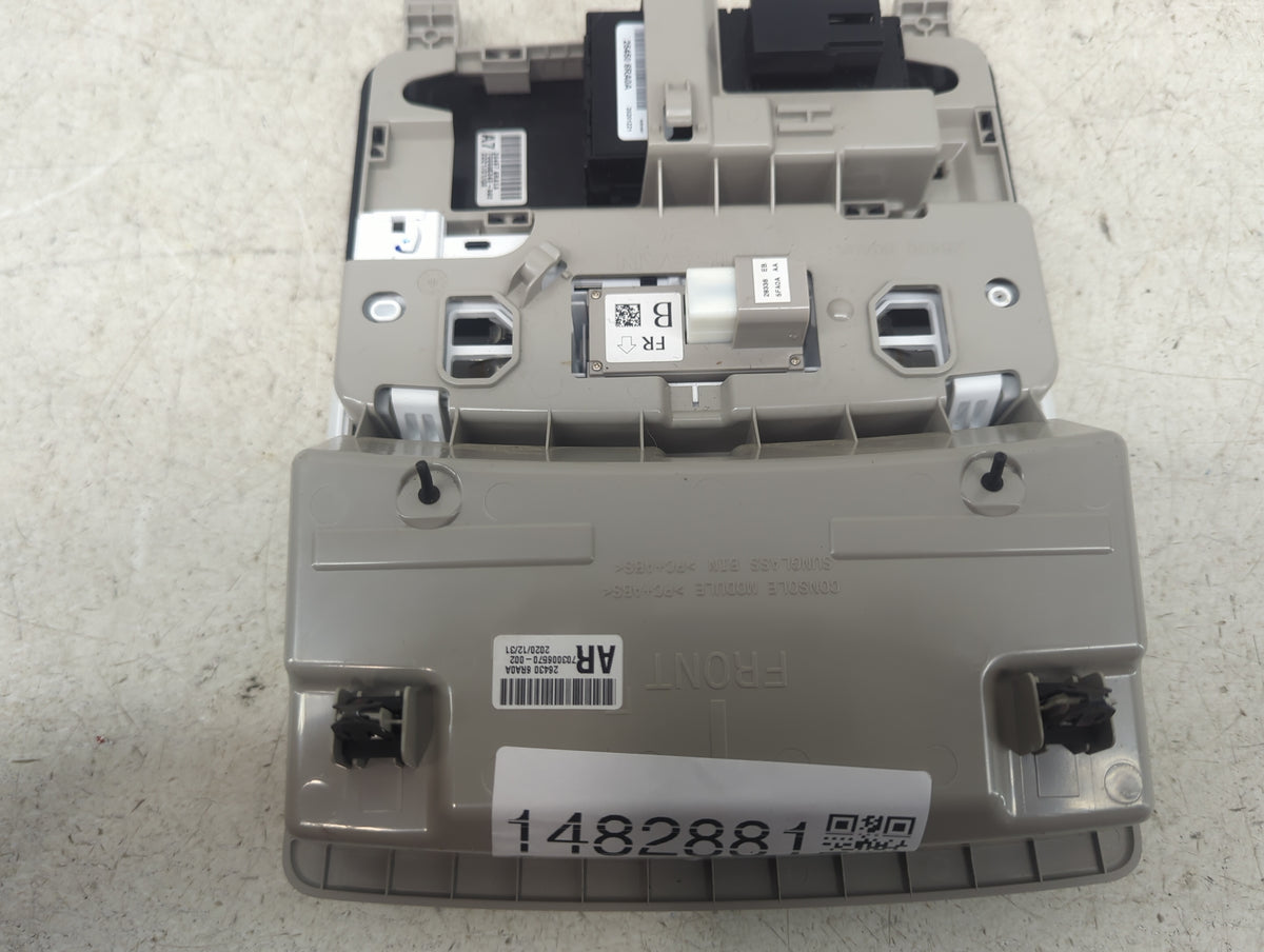 2021-2022 Nissan Rogue Overhead Console W/rear Climate Control Tan - Oemusedautoparts1.com