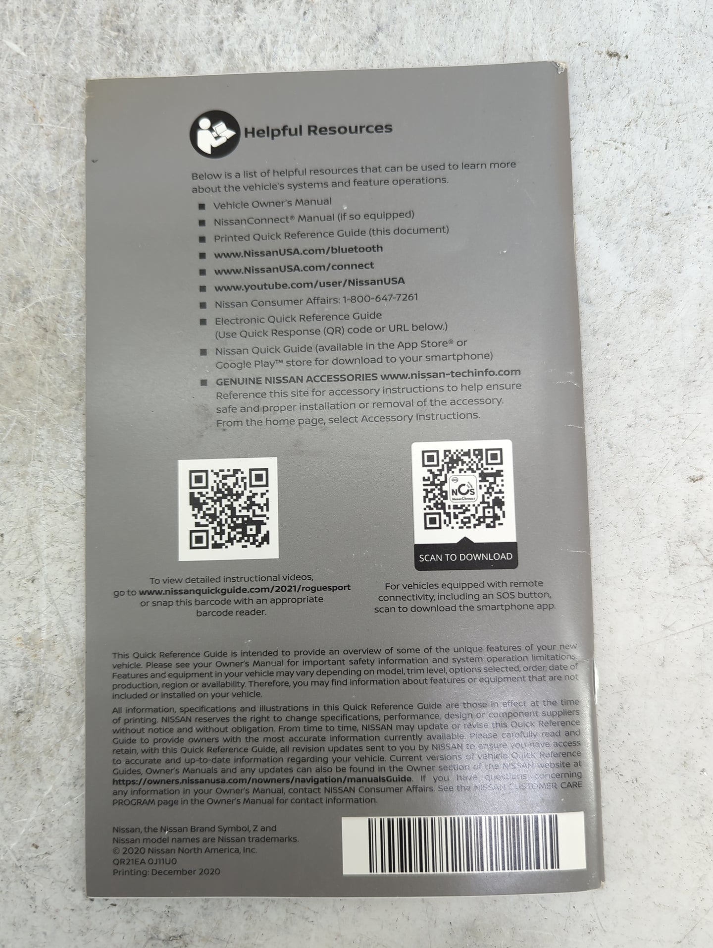 2021 Nissan Rogue Sport Owners Manual Book Guide OEM Used Auto Parts - Oemusedautoparts1.com