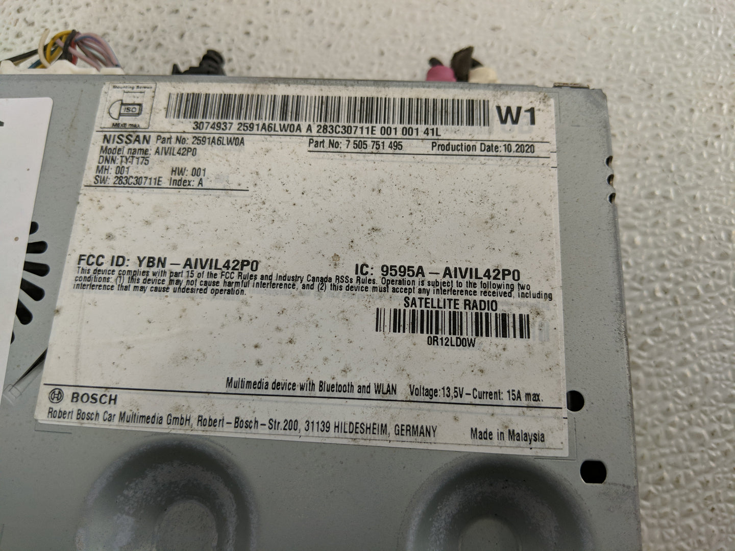 2020-2022 Nissan Sentra Radio AM FM Cd Player Receiver Replacement P/N:7 505 751 495 2591A6LW0A Fits Fits 2020 2021 2022 OEM