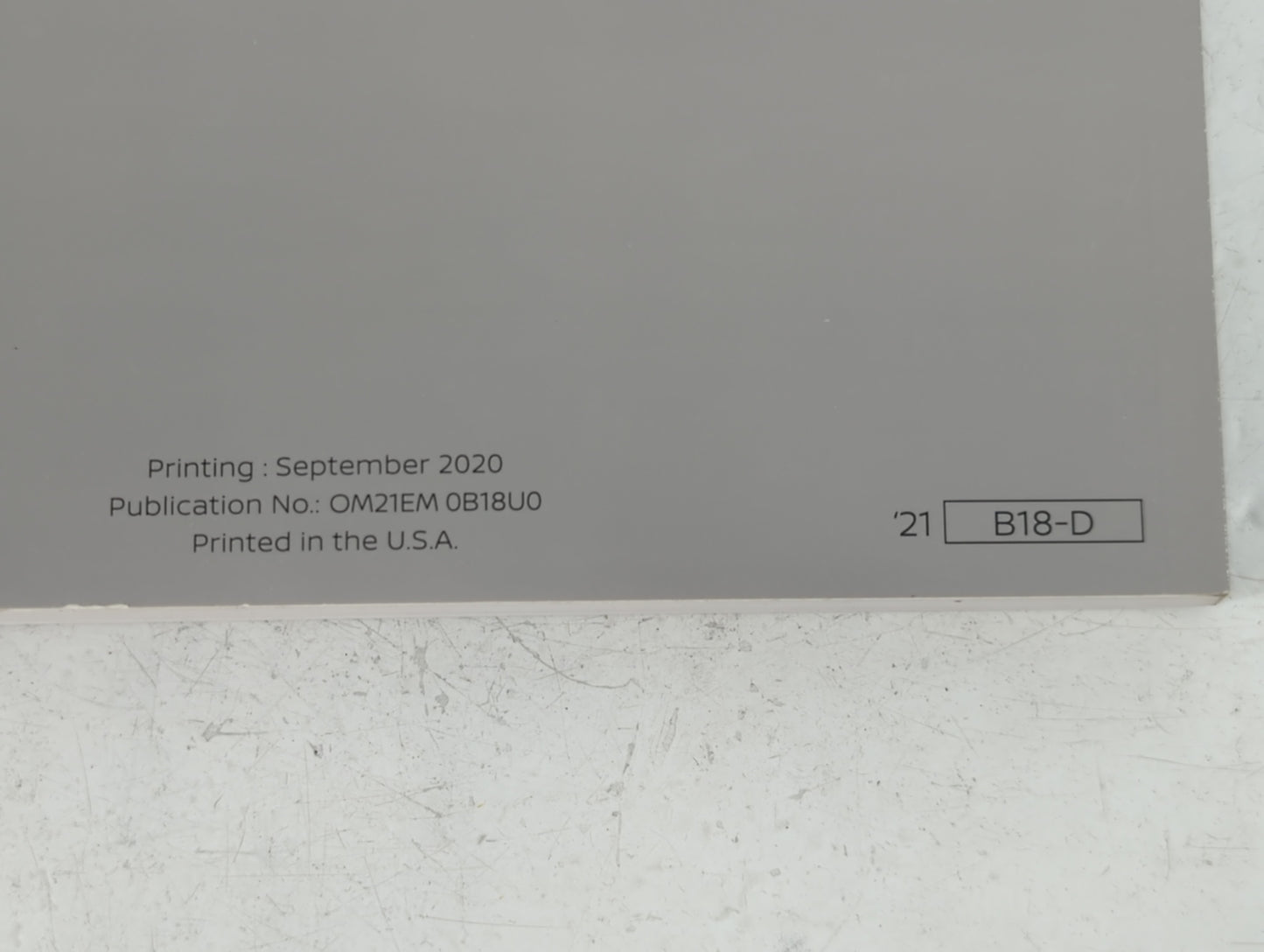 2021 Nissan Sentra Owners Manual Book Guide P/N:OM21EM OB18U0 OEM Used Auto Parts - Oemusedautoparts1.com