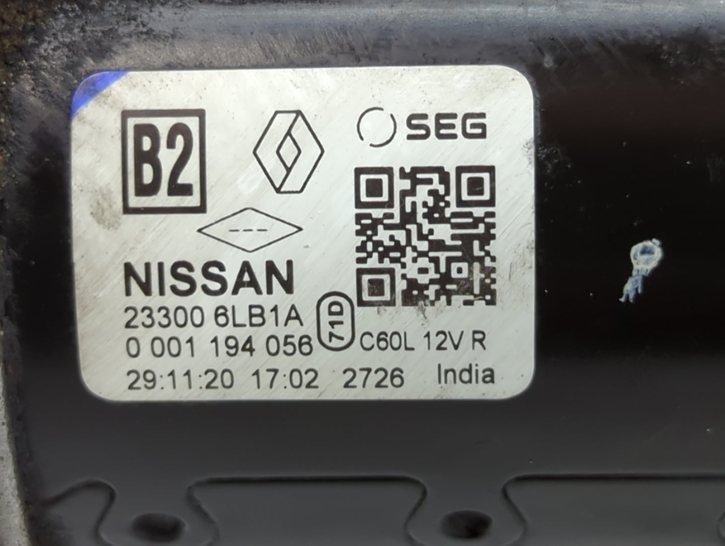 2020-2022 Nissan Sentra Car Starter Motor Solenoid OEM P/N:0 001 194 056 23300 6LB1A Fits Fits 2020 2021 2022 OEM Used Auto 
