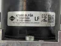 2020-2022 Nissan Sentra Anti-Lock Brake ABS Pump Module Actuator OEM P/N:47660 6LF0A Fits Fits 2020 2021 2022 OEM Used Auto 