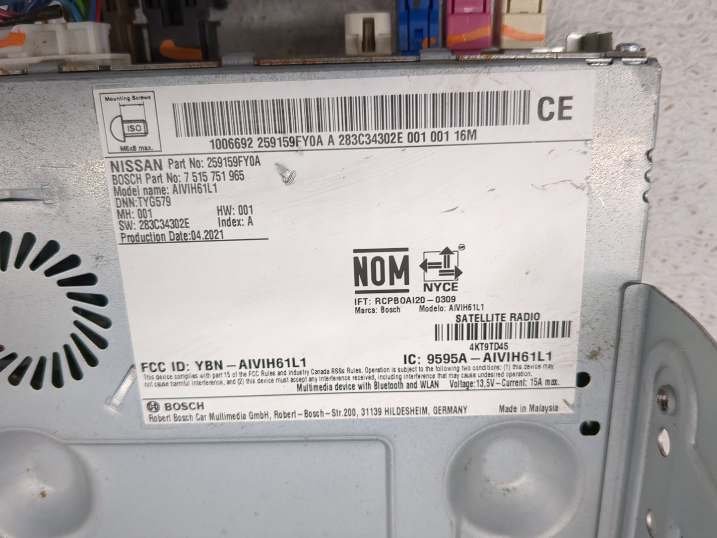 2019-2021 Nissan Titan Radio AM FM Cd Player Receiver Replacement P/N:7 515 751 965 259159FY0A Fits Fits 2019 2020 2021 OEM 