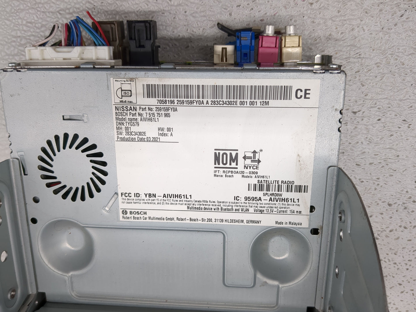 2021 Nissan Titan Radio AM FM Cd Player Receiver Replacement P/N:259159FY0A Fits OEM Used Auto Parts - Oemusedautoparts1.com