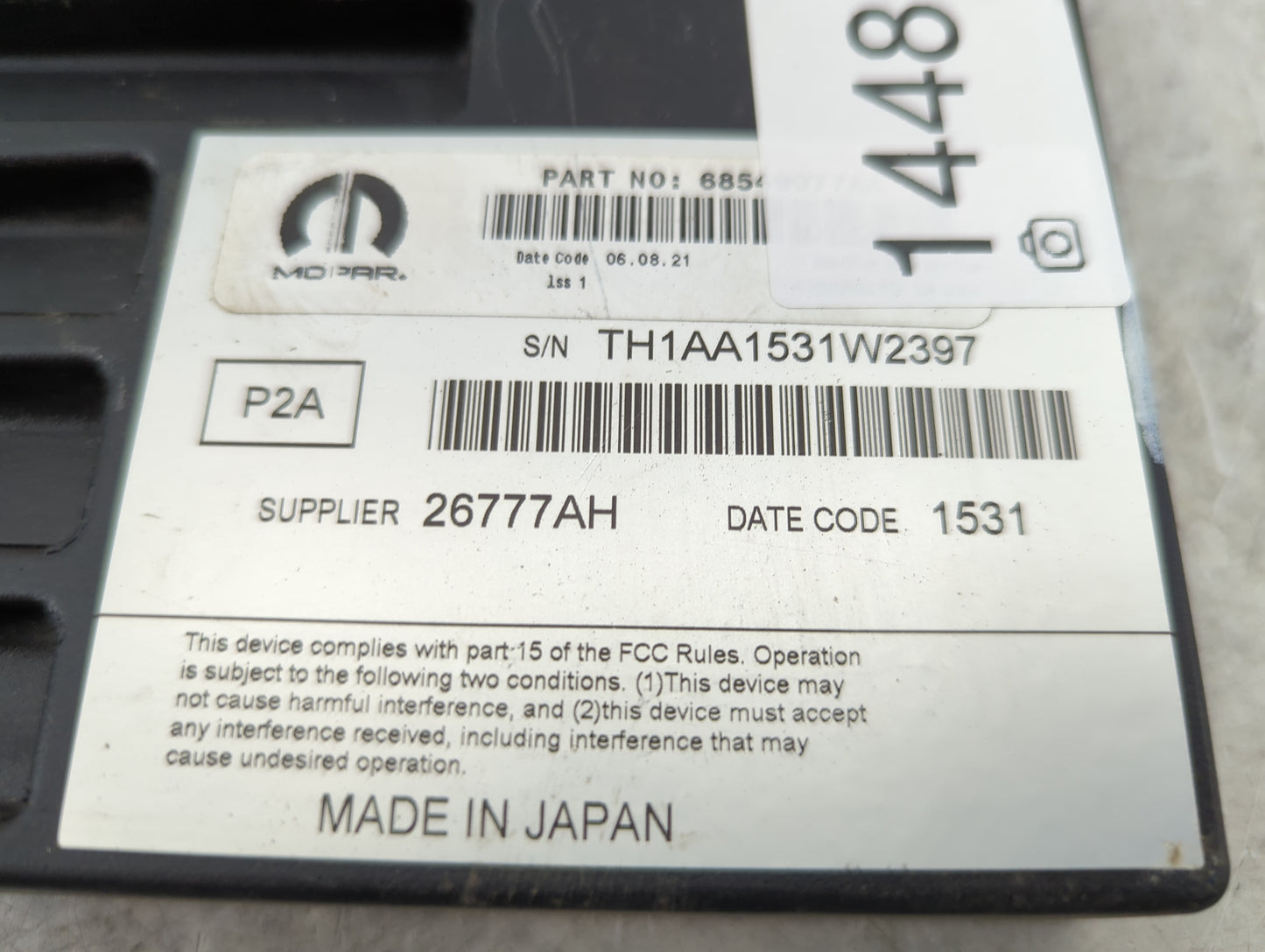 Ram 3500 Multifunction Control Module Th1aa1531w2397|26777ah - Oemusedautoparts1.com