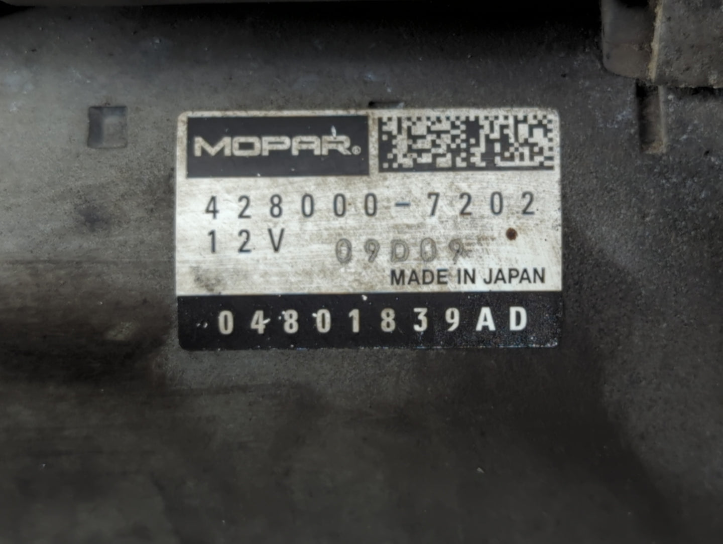 2014-2021 Ram Promaster 1500 Car Starter Motor Solenoid OEM P/N:428000-7202 Fits OEM Used Auto Parts - Oemusedautoparts1.com