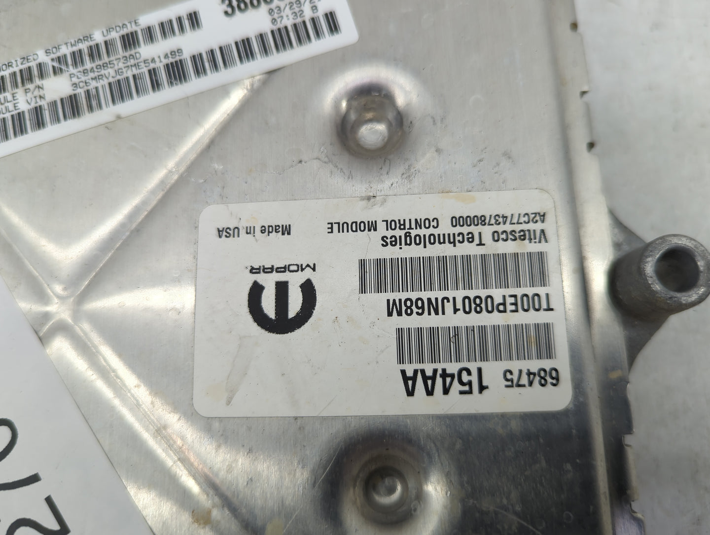 2021 Ram Promaster 3500 PCM Engine Control Computer ECU ECM PCU OEM P/N:68475154AA P68498573AD, A2C7437800000 Fits OEM Used 