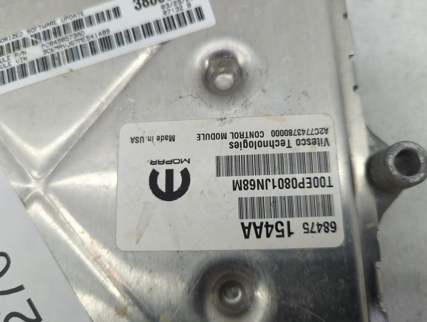 2021 Ram Promaster 3500 PCM Engine Control Computer ECU ECM PCU OEM P/N:68475154AA P68498573AD, A2C7437800000 Fits OEM Used 