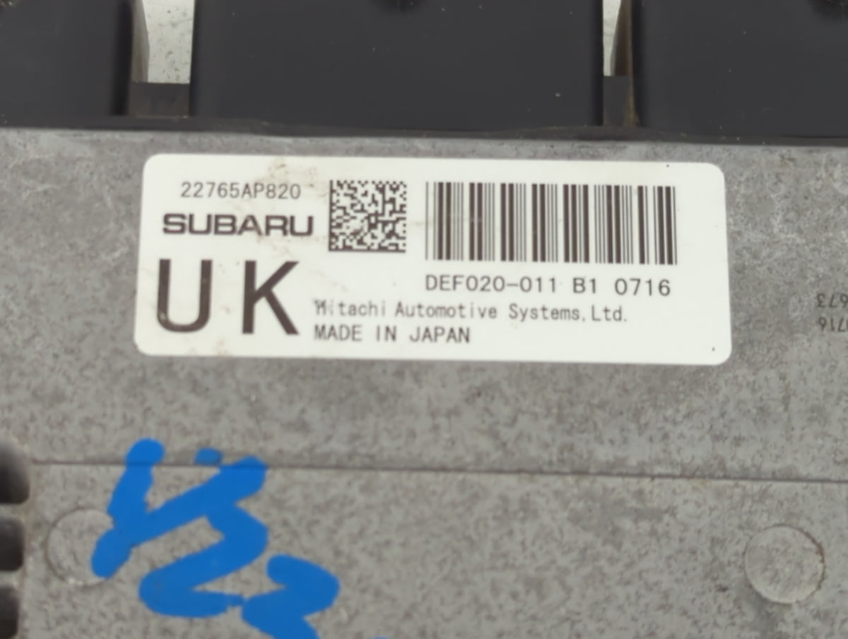 2021 Subaru Ascent PCM Engine Control Computer ECU ECM PCU OEM P/N:22765AP820 Fits OEM Used Auto Parts - Oemusedautoparts1.c