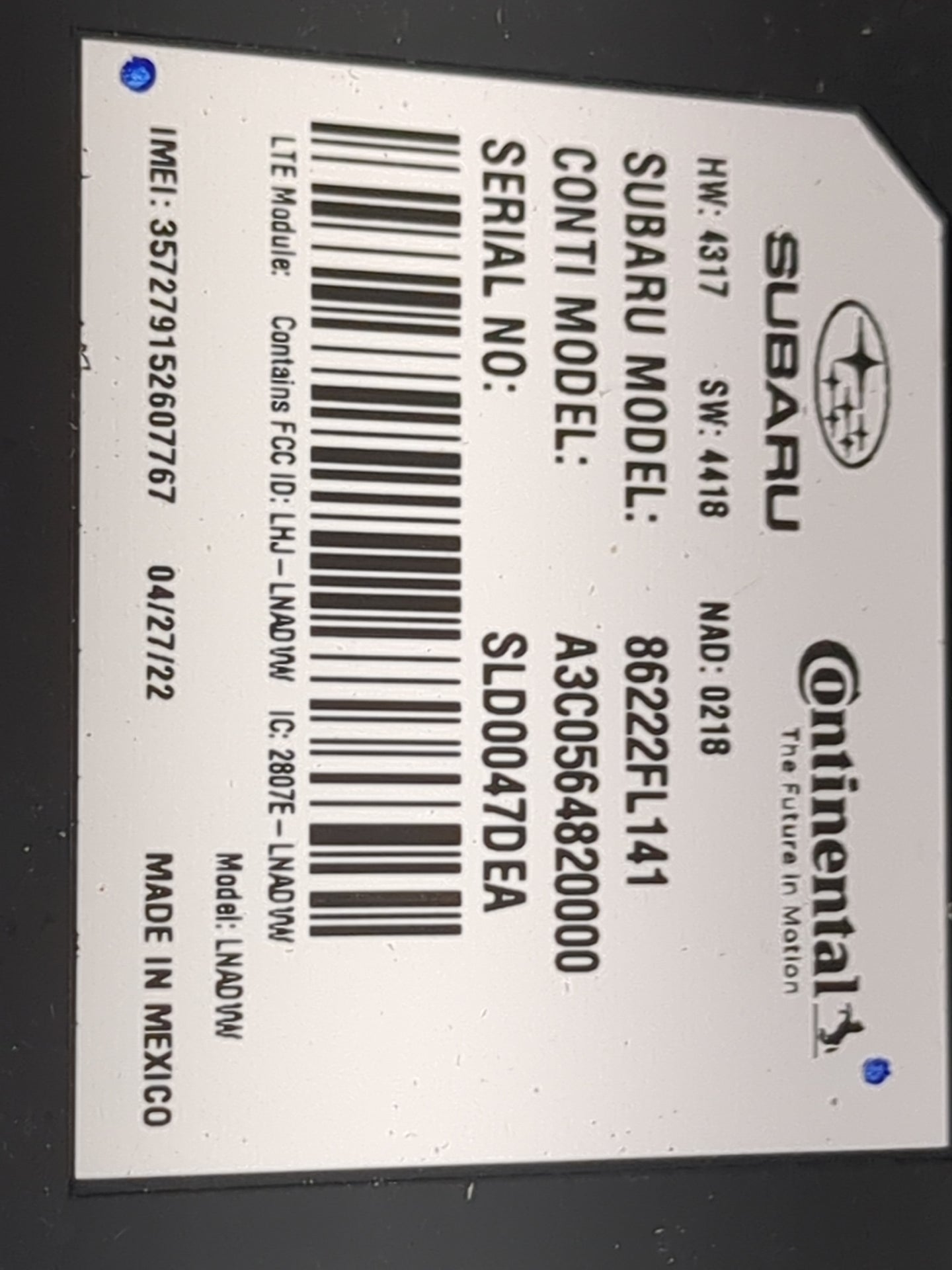 2021 Subaru Crosstrek Telematics Control Module - Oemusedautoparts1.com