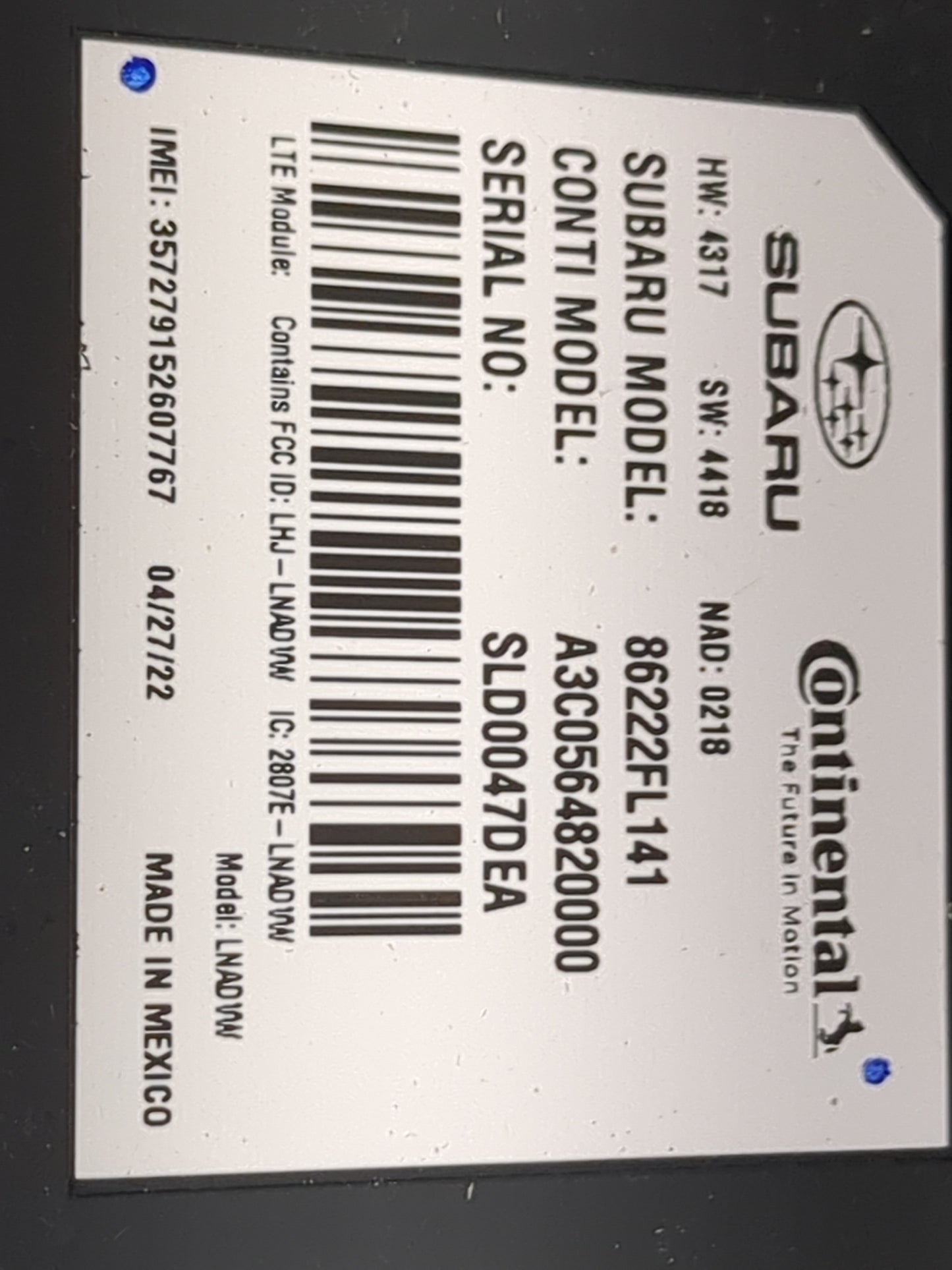 2021 Subaru Crosstrek Telematics Control Module - Oemusedautoparts1.com