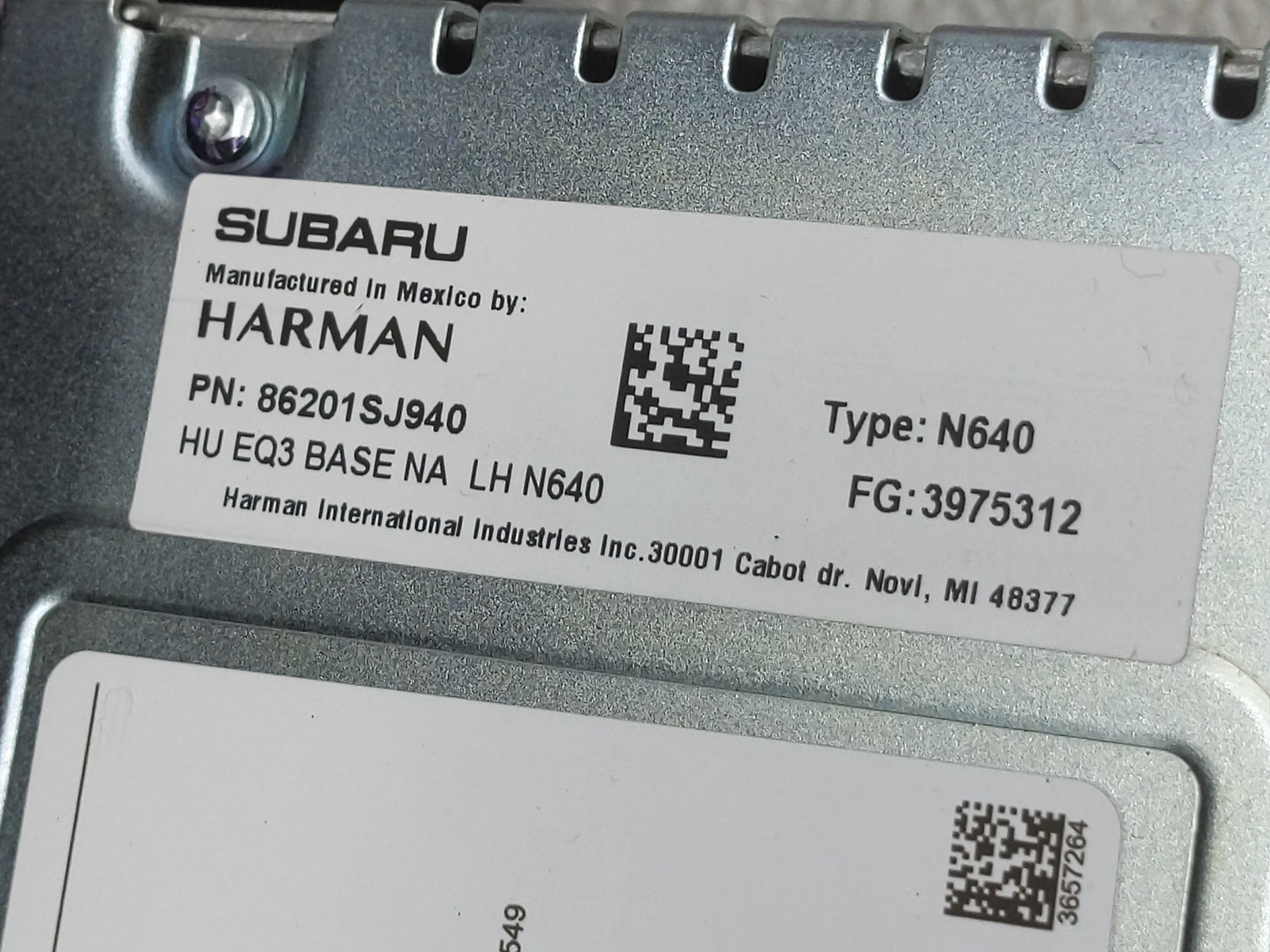2021-2022 Subaru Forester Radio AM FM Cd Player Receiver Replacement P/N:86201SJ940 Fits Fits 2021 2022 OEM Used Auto Parts 