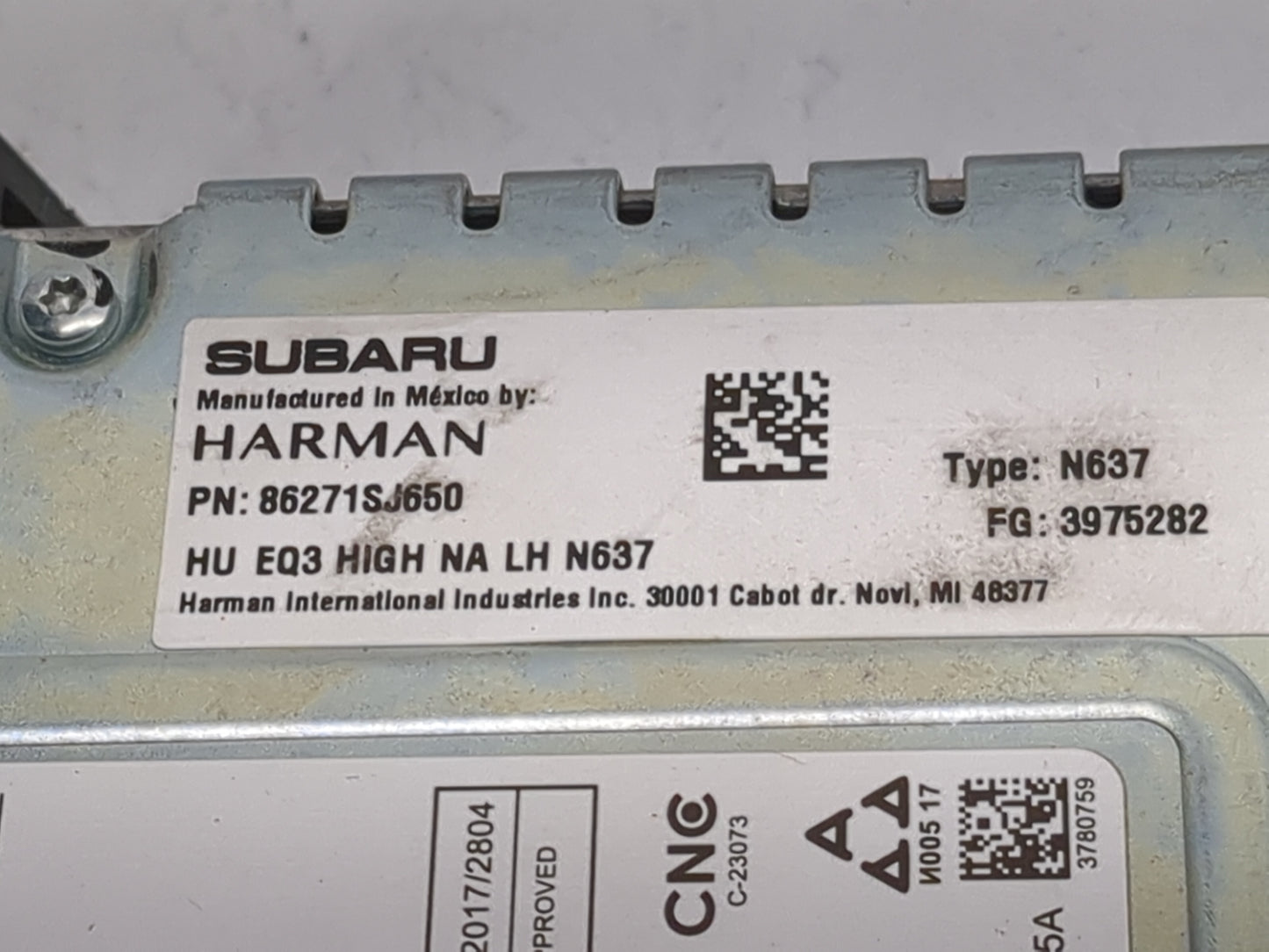 2021-2022 Subaru Forester Radio AM FM Cd Player Receiver Replacement P/N:86271SJ650 N637, 3975282 Fits Fits 2021 2022 OEM Us