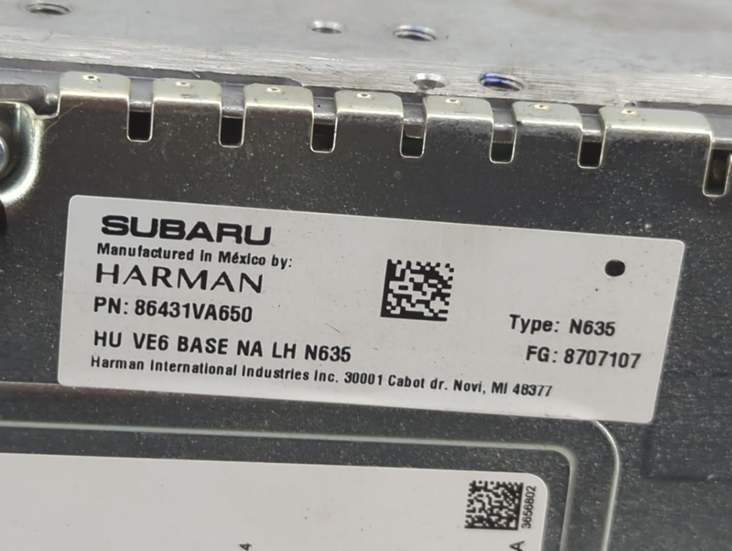 2020-2021 Subaru Wrx Radio AM FM Cd Player Receiver Replacement P/N:86431VA650 Fits Fits 2020 2021 OEM Used Auto Parts - Oem