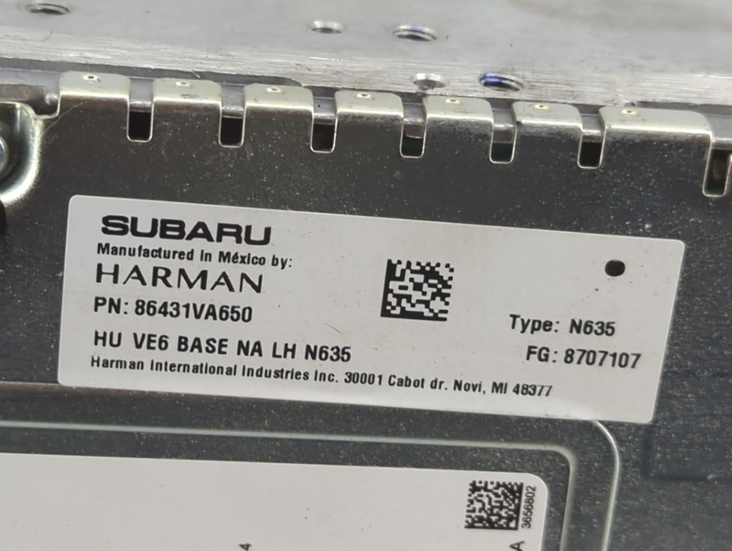 2020-2021 Subaru Wrx Radio AM FM Cd Player Receiver Replacement P/N:86431VA650 Fits Fits 2020 2021 OEM Used Auto Parts - Oem