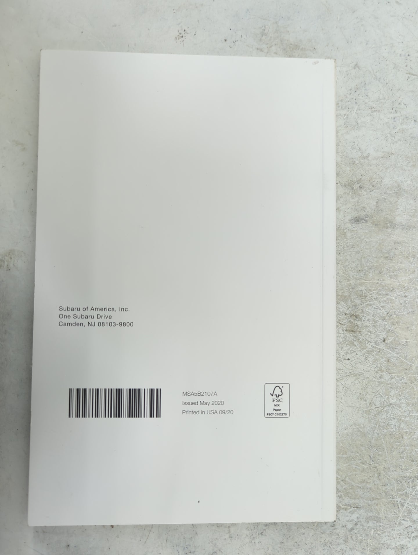 2021 Subaru Xv Owners Manual Book Guide P/N:MSA5B2107A OEM Used Auto Parts - Oemusedautoparts1.com