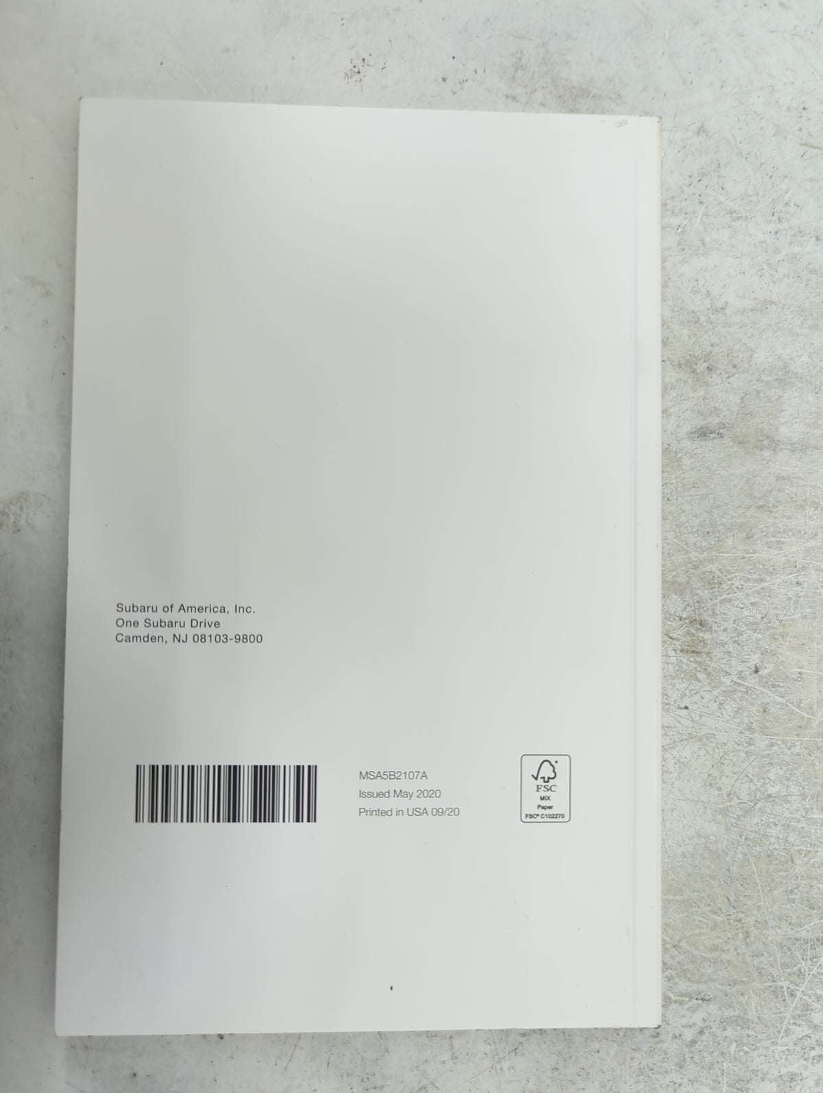 2021 Subaru Xv Owners Manual Book Guide P/N:MSA5B2107A OEM Used Auto Parts - Oemusedautoparts1.com