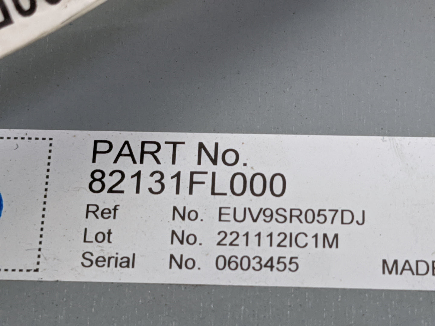 2021 Subaru Xv Radio AM FM Cd Player Receiver Replacement P/N:82131FL000 EUV9SR057DJ Fits Fits 2022 OEM Used Auto Parts - Oe