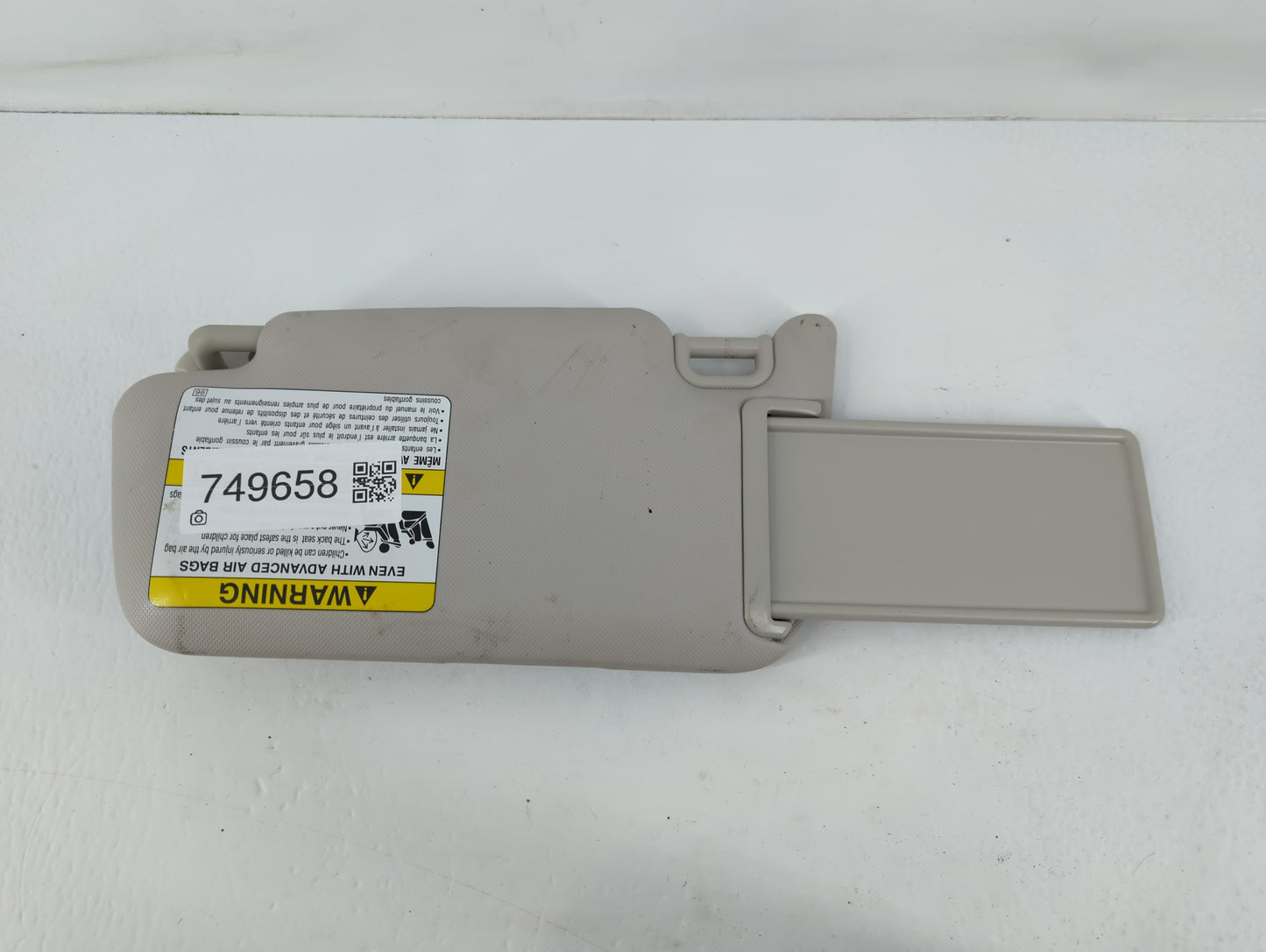2021 Subaru Xv Sun Visor Shade Replacement Passenger Right Mirror Fits OEM Used Auto Parts - Oemusedautoparts1.com