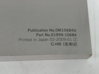 2021 Toyota C-Hr Owners Manual Book Guide P/N:OM10684U 01999-10684 OEM Used Auto Parts - Oemusedautoparts1.com