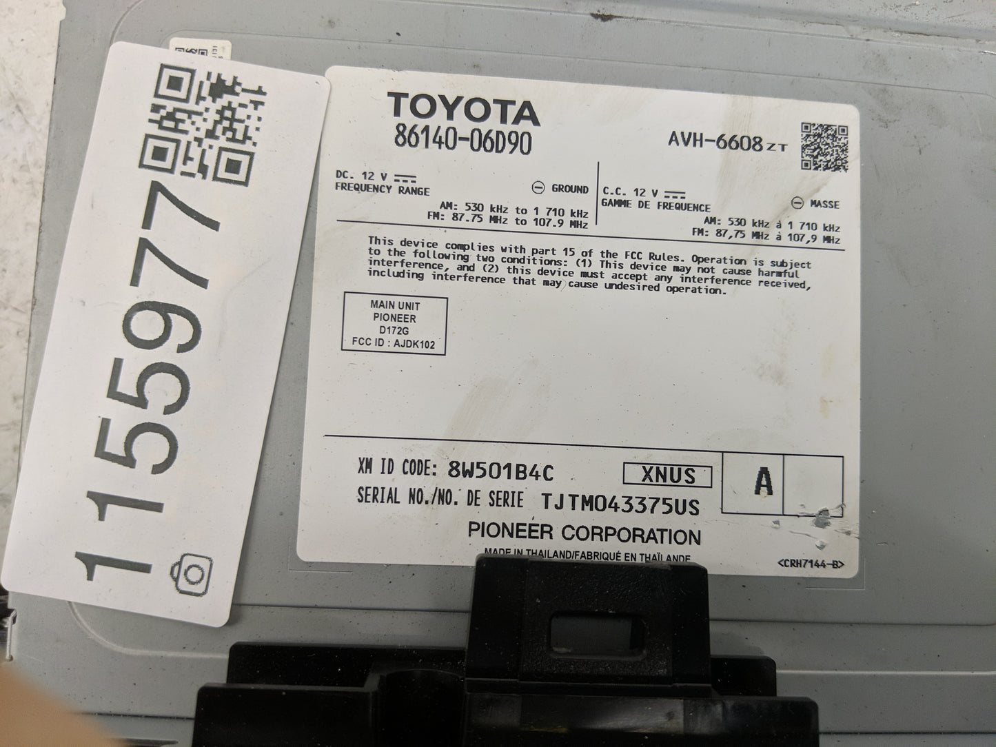2020-2022 Toyota Camry Radio AM FM Cd Player Receiver Replacement P/N:86140-06D90 Fits Fits 2020 2021 2022 OEM Used Auto Par