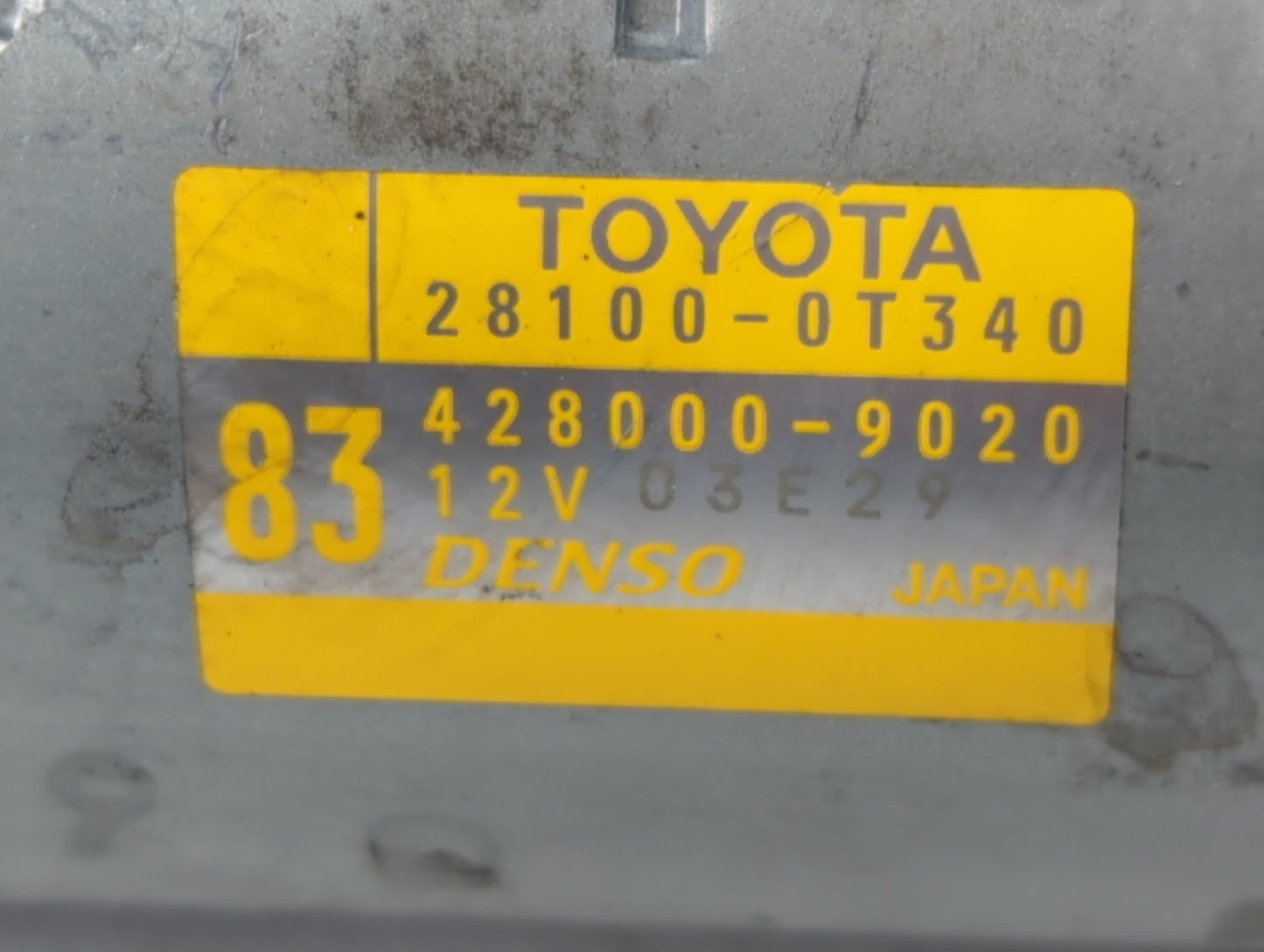 2015-2022 Toyota Corolla Car Starter Motor Solenoid OEM P/N:428000-9020 2800-0T340 Fits OEM Used Auto Parts - Oemusedautopar