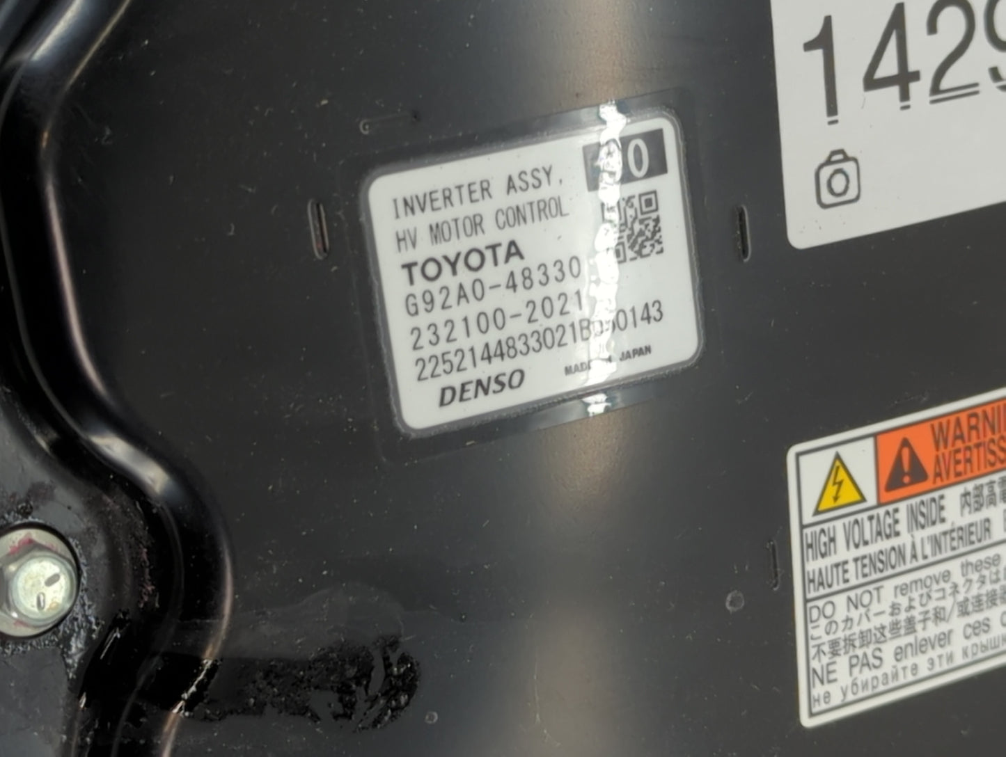 2020-2022 Toyota Highlander Hybrid DC Synergy Drive Power Inverter P/N:G92A0-48330 Fits Fits 2020 2021 2022 OEM Used Auto Pa