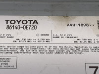 2021 Toyota Highlander Radio AM FM Cd Player Receiver Replacement P/N:86140-0E720 AVH-1898 Fits OEM Used Auto Parts - Oemuse