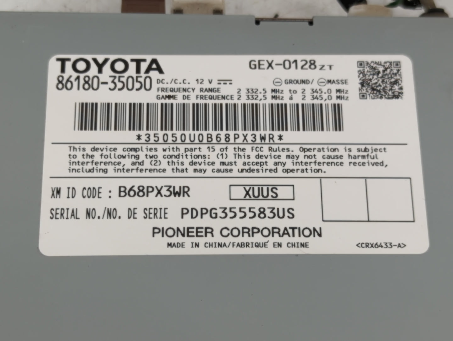 2020-2022 Toyota Prius Radio AM FM Cd Player Receiver Replacement P/N:86180-35050 Fits Fits 2020 2021 2022 OEM Used Auto Par