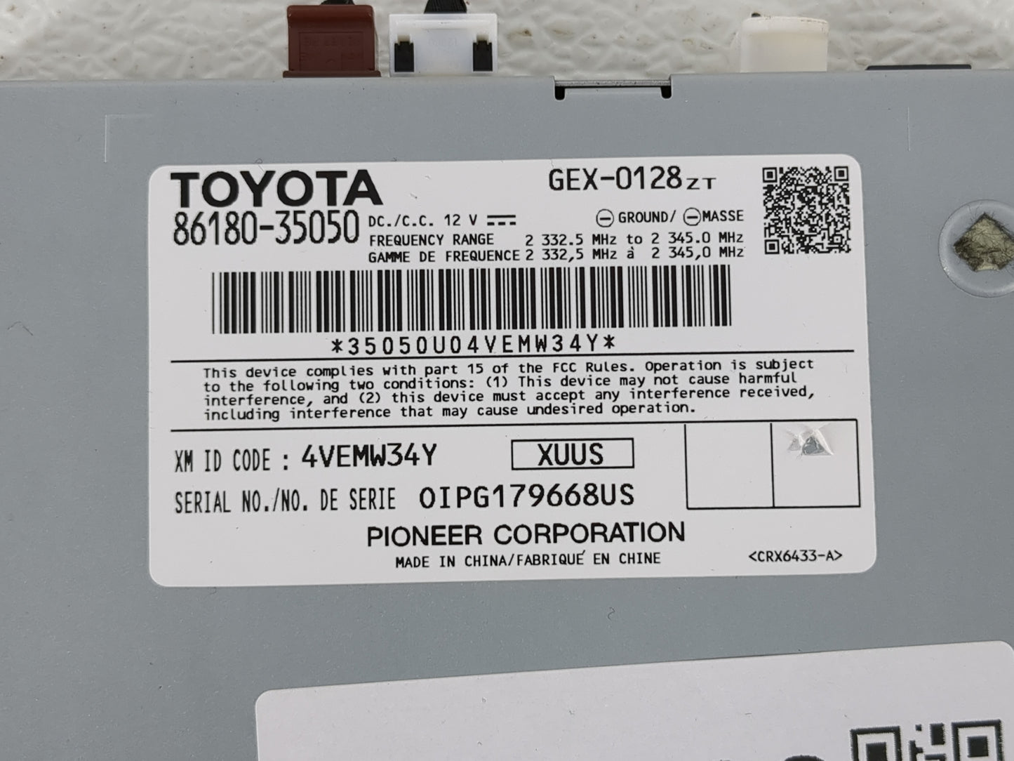 2015-2022 Toyota Prius Radio AM FM Cd Player Receiver Replacement P/N:86180-35050 Fits OEM Used Auto Parts - Oemusedautopart