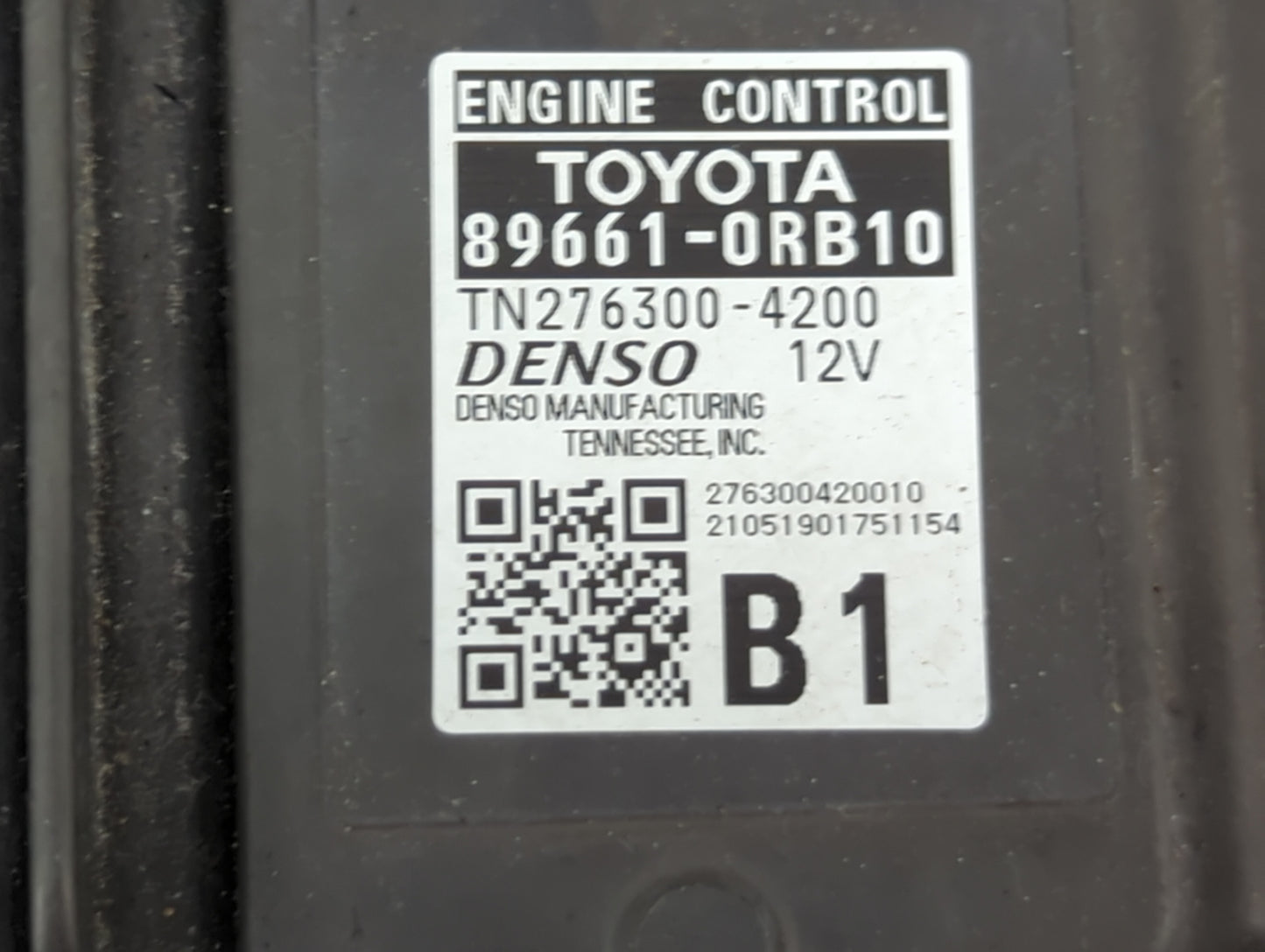 2021 Toyota Rav4 PCM Engine Control Computer ECU ECM PCU OEM P/N:89661-0RB10 Fits OEM Used Auto Parts - Oemusedautoparts1.co