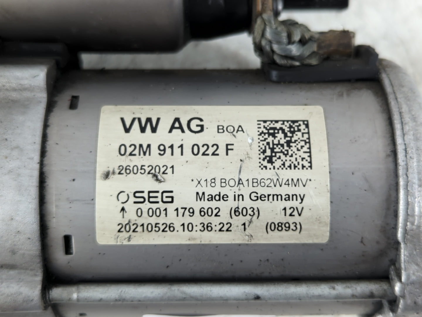 2021 Volkswagen Arteon Car Starter Motor Solenoid OEM P/N:26052021 02M 911 022 F Fits Fits 2020 2022 OEM Used Auto Parts - O