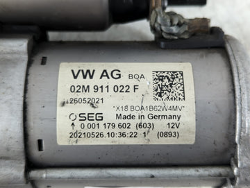 2021 Volkswagen Arteon Car Starter Motor Solenoid OEM P/N:26052021 02M 911 022 F Fits Fits 2020 2022 OEM Used Auto Parts