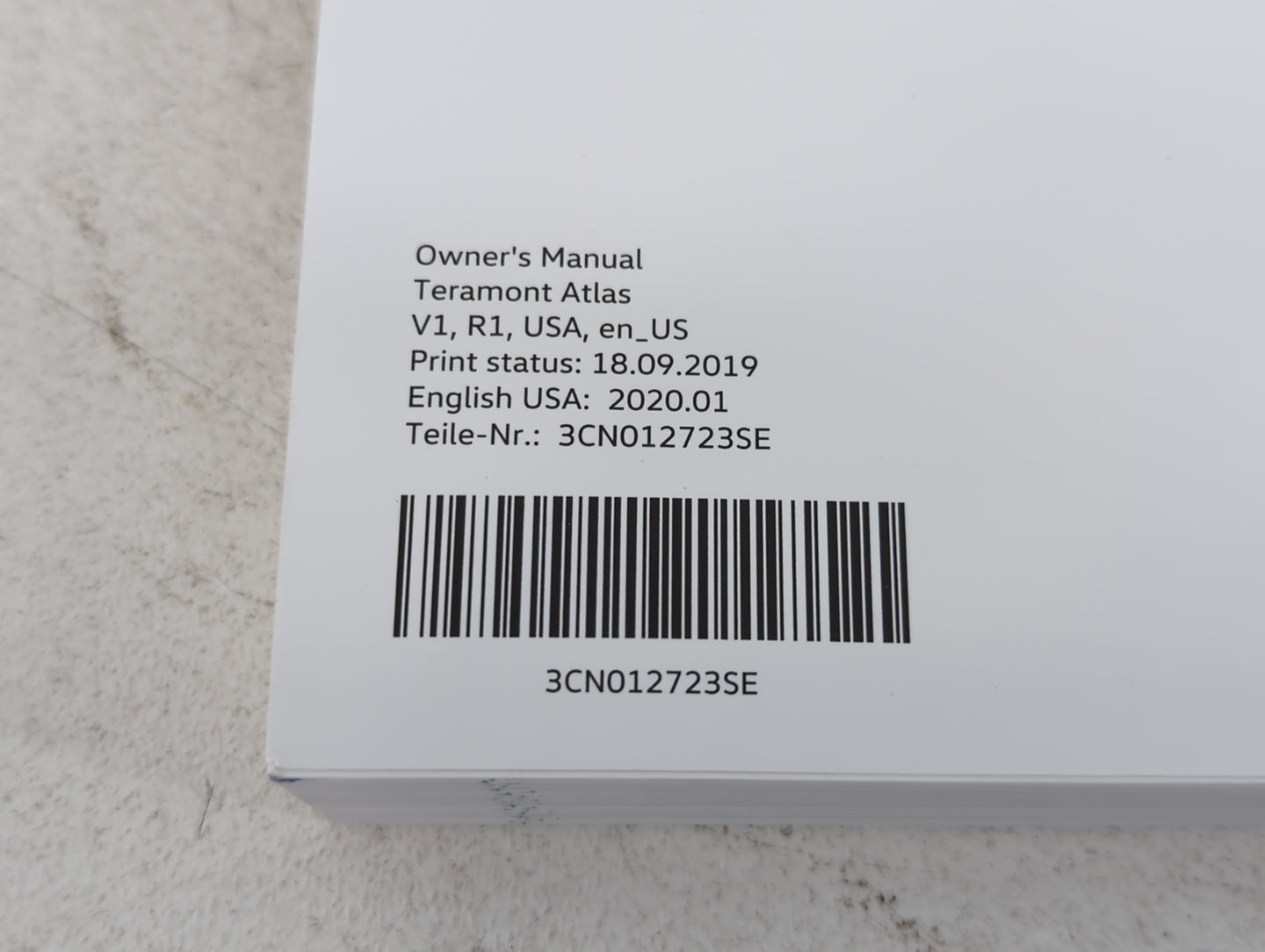 2021 Volkswagen Atlas Owners Manual Book Guide P/N:3CN012723SE OEM Used Auto Parts - Oemusedautoparts1.com