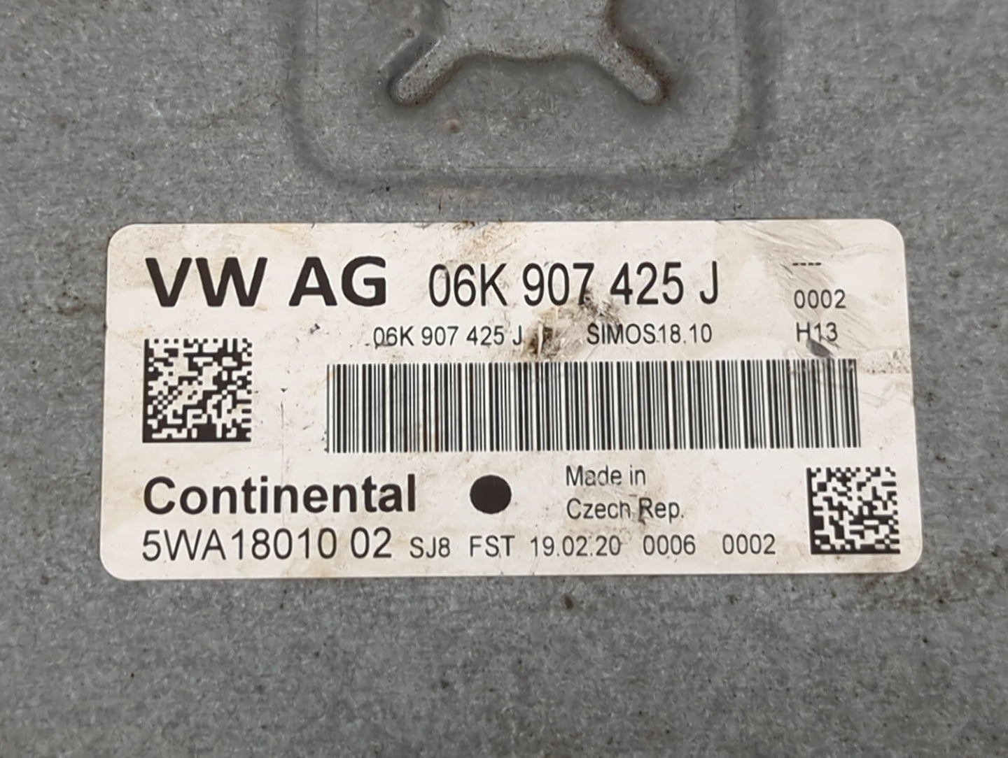 2021 Volkswagen Atlas PCM Engine Control Computer ECU ECM PCU OEM P/N:06K 907 425 J 5WA18010 02, SIMOS18.10 Fits OEM Used Au