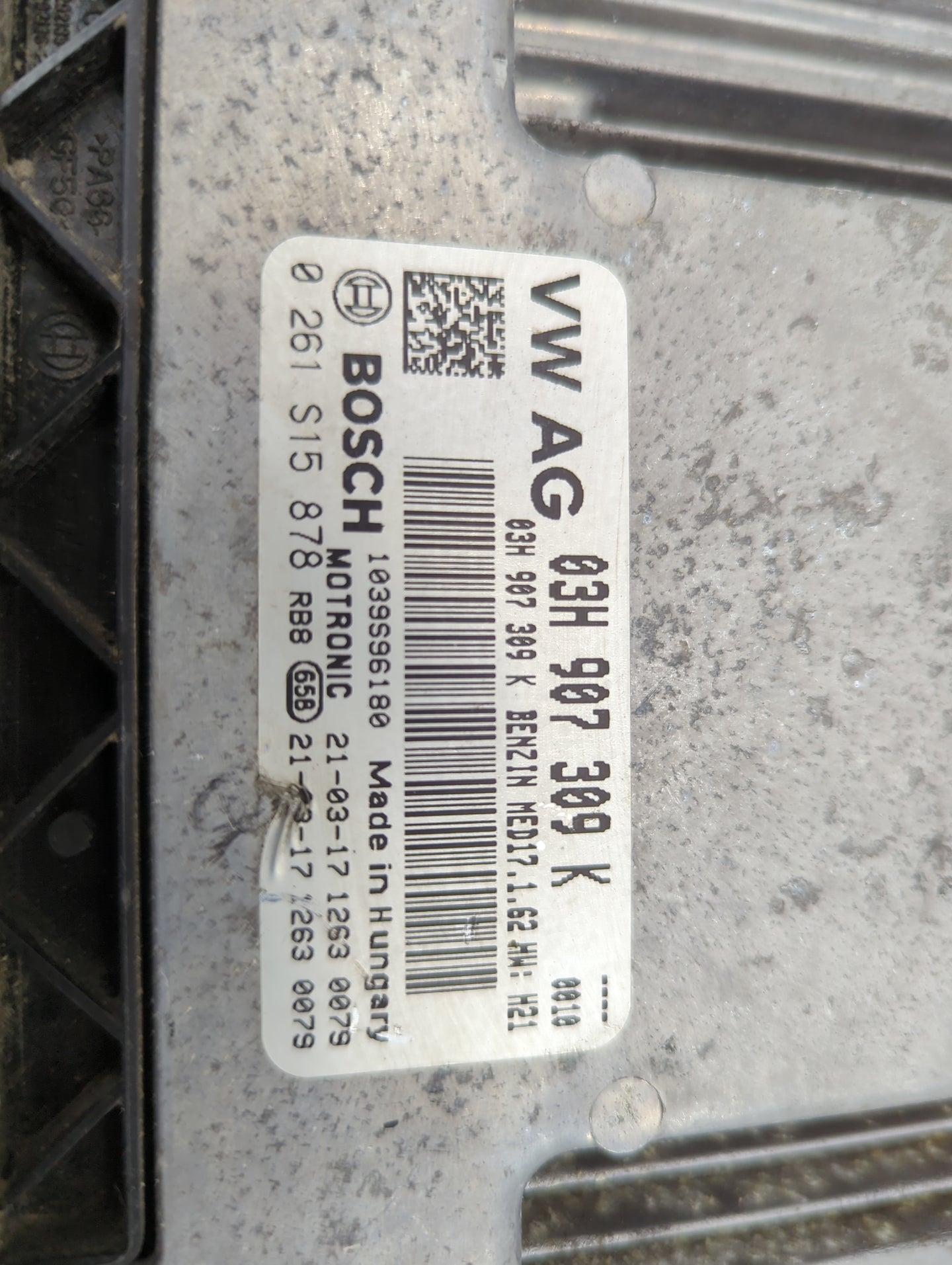2018-2022 Volkswagen Atlas PCM Engine Control Computer ECU ECM PCU OEM P/N:03H 907 309 K 0 261 S15 878 Fits OEM Used Auto Pa