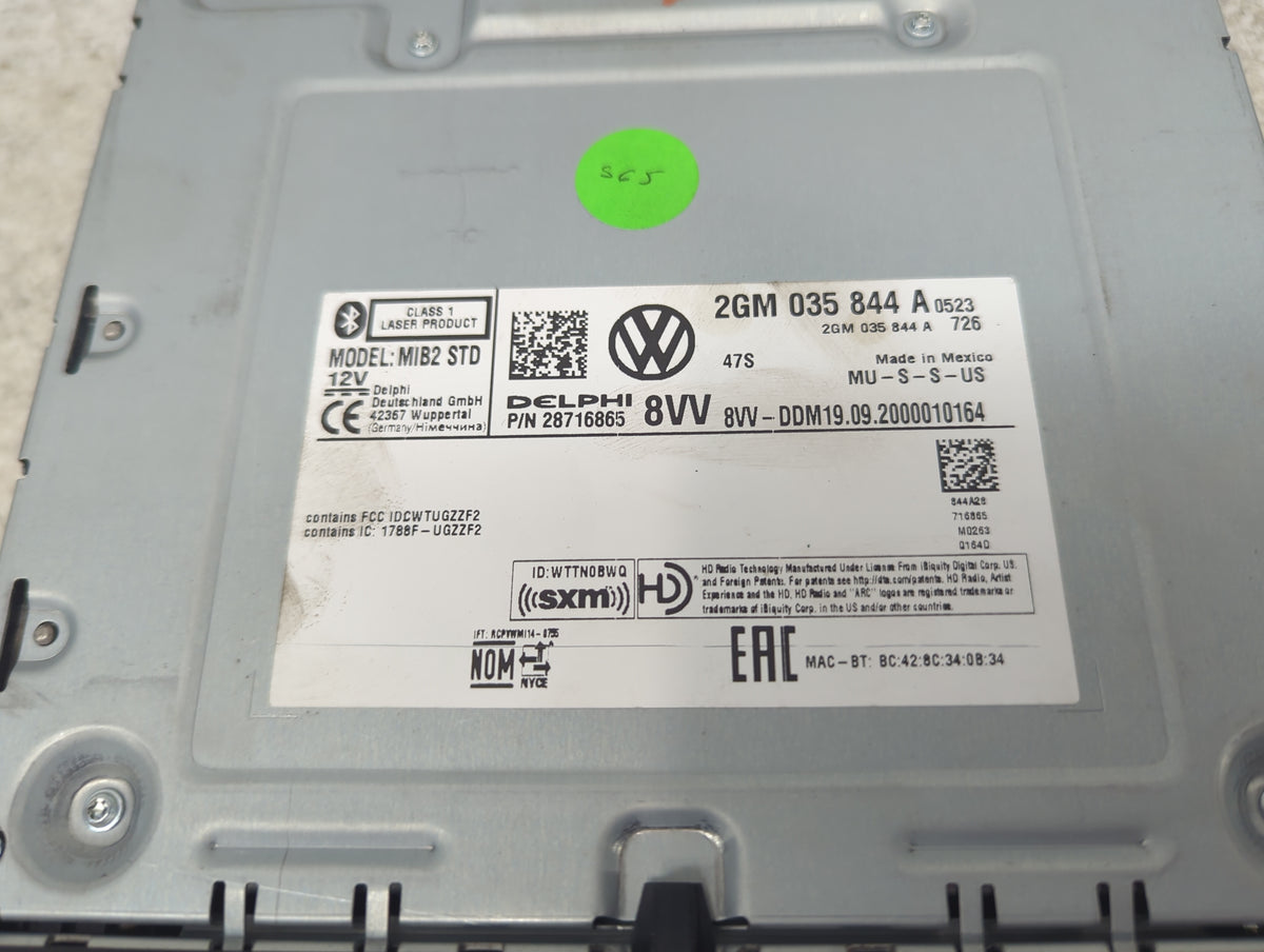 2020-2022 Volkswagen Atlas Radio AM FM Cd Player Receiver Replacement P/N:2GM035844A 28716865, NZLTUGZZF2 Fits Fits 2020 202