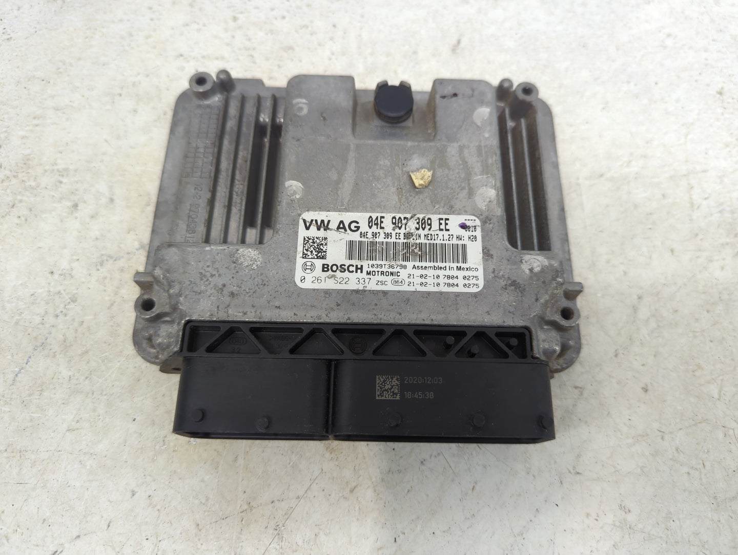 2021 Volkswagen Jetta PCM Engine Control Computer ECU ECM PCU OEM P/N:04E907309EE 0261S22337, 1039T36798 Fits OEM Used Auto 