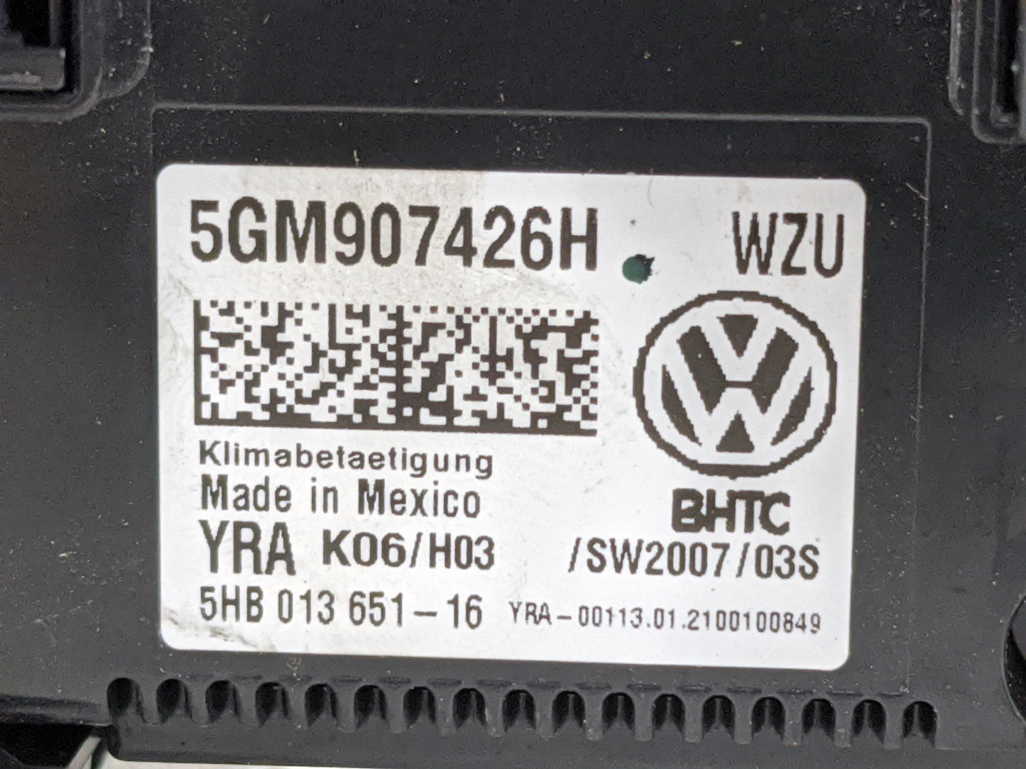 2019-2021 Volkswagen Jetta Climate Control Module Temperature AC/Heater Replacement P/N:5GM907426H 5HB013651-16 Fits OEM Use
