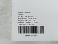 2021 Volkswagen Tiguan Owners Manual Book Guide P/N:5NM012723SH OEM Used Auto Parts - Oemusedautoparts1.com