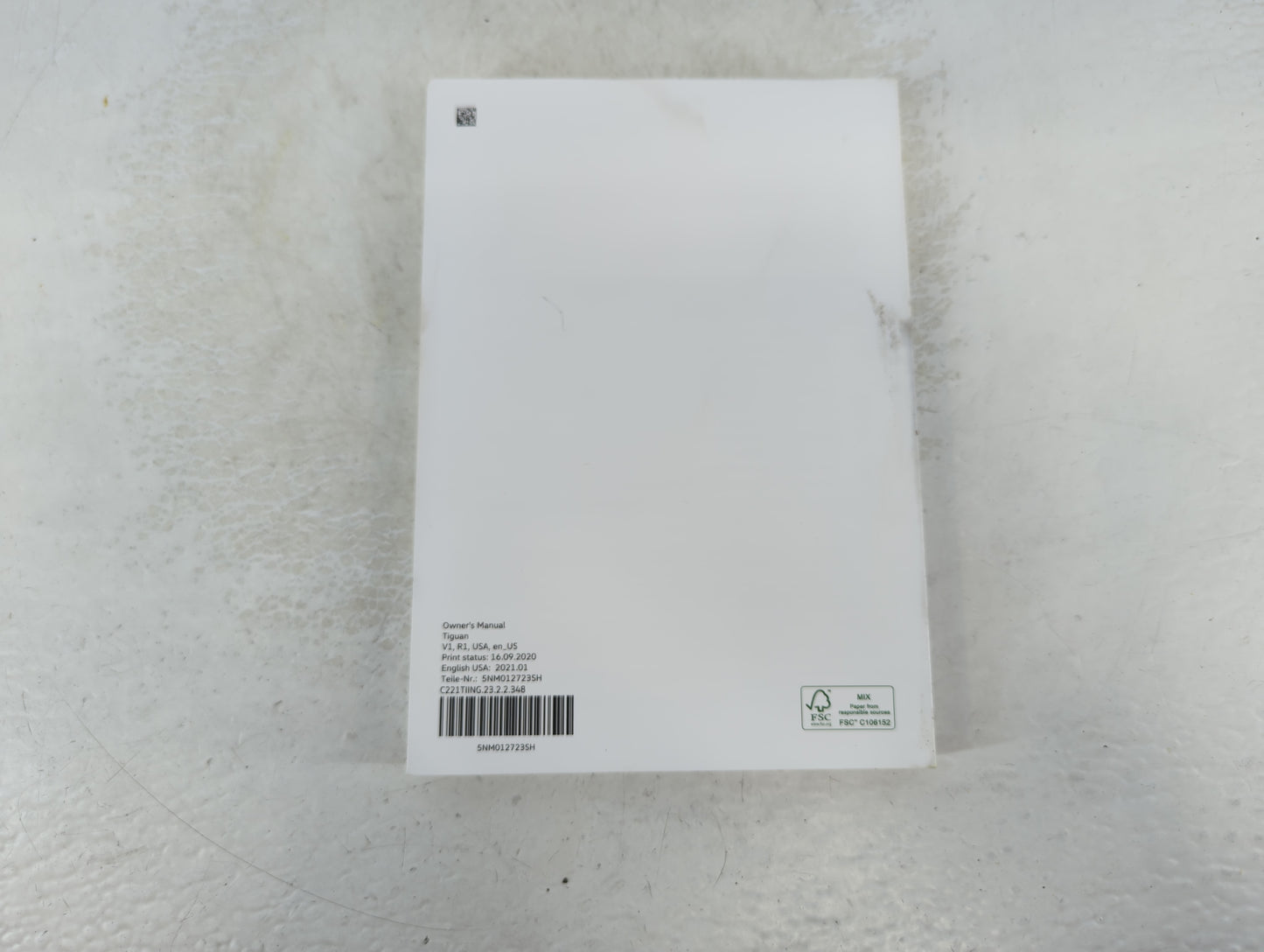 2021 Volkswagen Tiguan Owners Manual Book Guide P/N:5NM012723SH OEM Used Auto Parts - Oemusedautoparts1.com