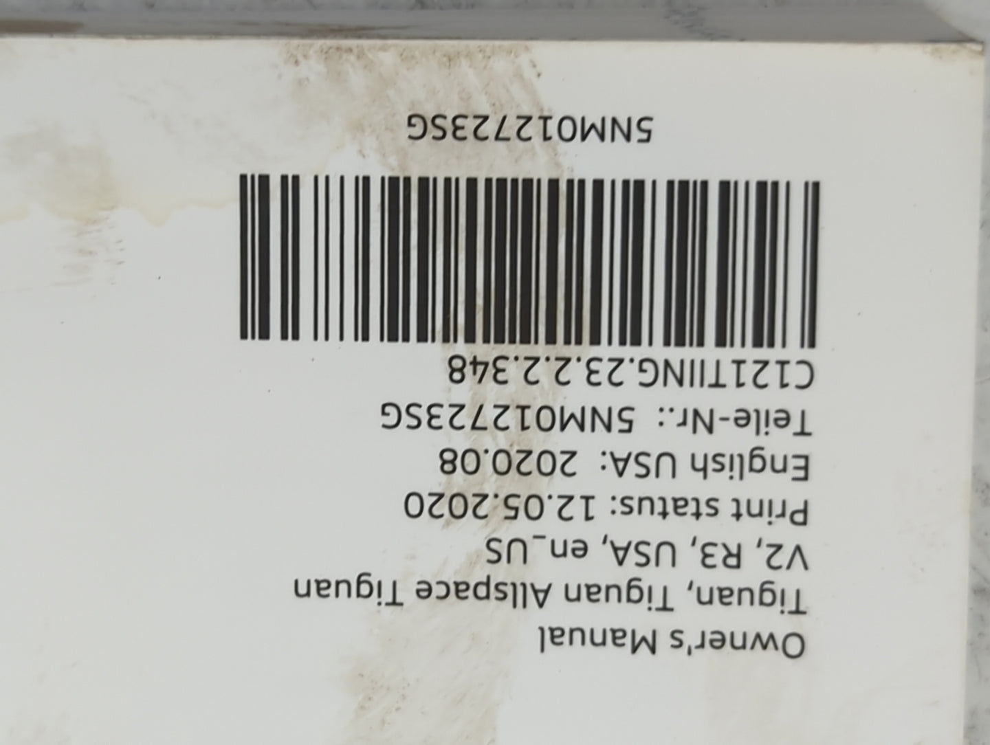 2021 Volkswagen Tiguan Owners Manual Book Guide P/N:5NM012723SG OEM Used Auto Parts - Oemusedautoparts1.com
