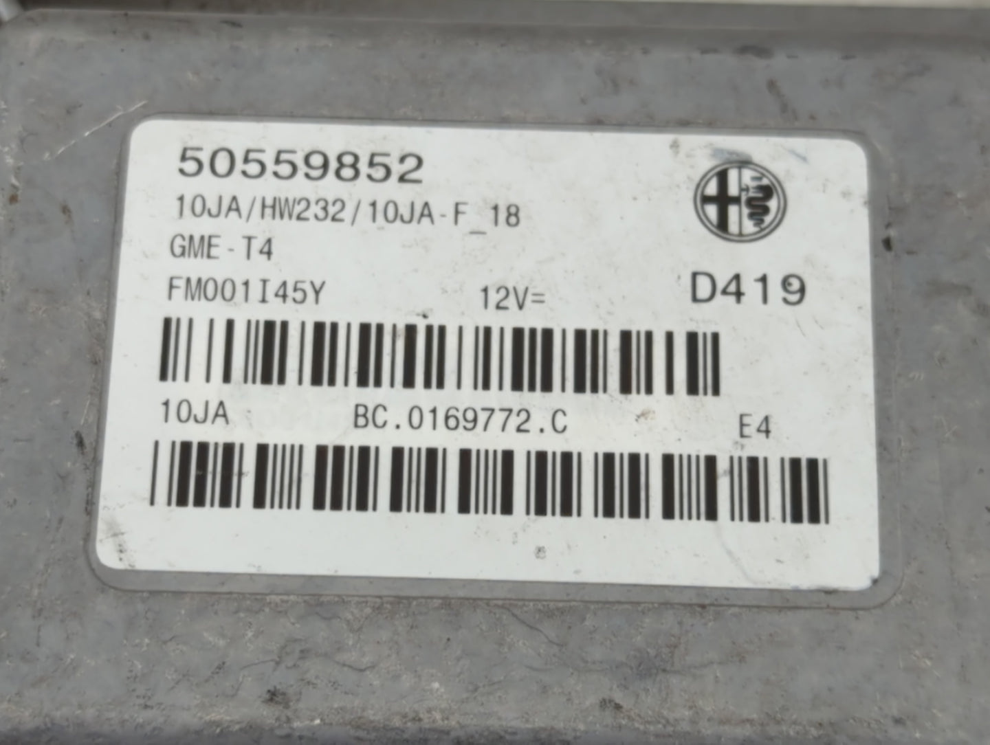 2022 Alfa Romeo Giulia PCM Engine Control Computer ECU ECM PCU OEM P/N:50559852 Fits OEM Used Auto Parts - Oemusedautoparts1