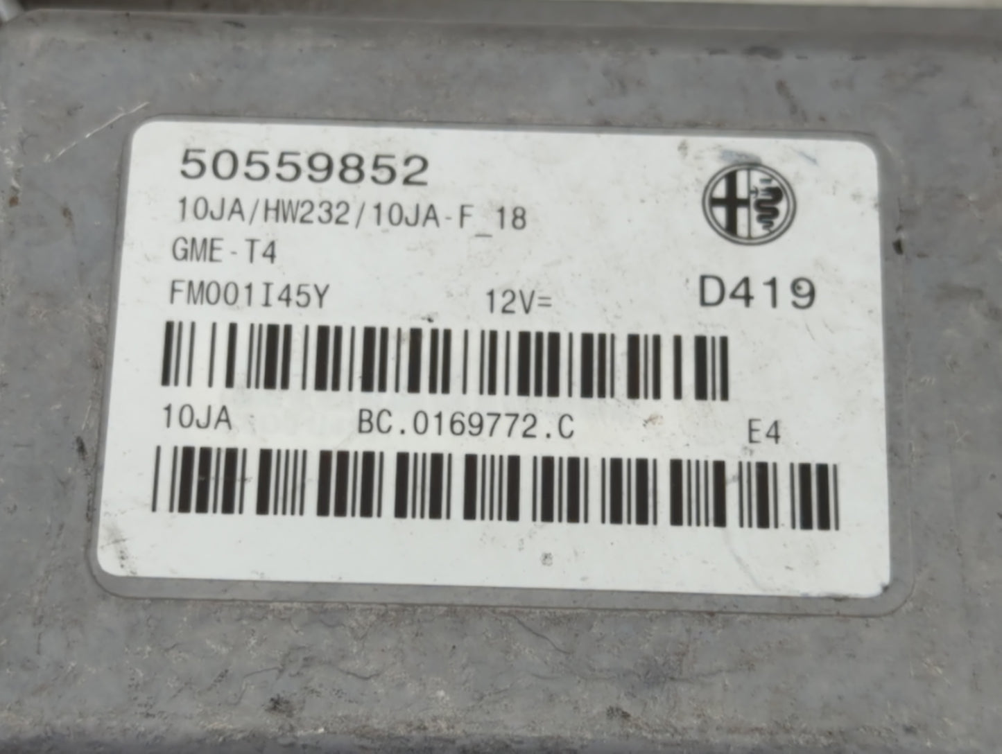 2022 Alfa Romeo Giulia PCM Engine Control Computer ECU ECM PCU OEM P/N:50559852 Fits OEM Used Auto Parts - Oemusedautoparts1