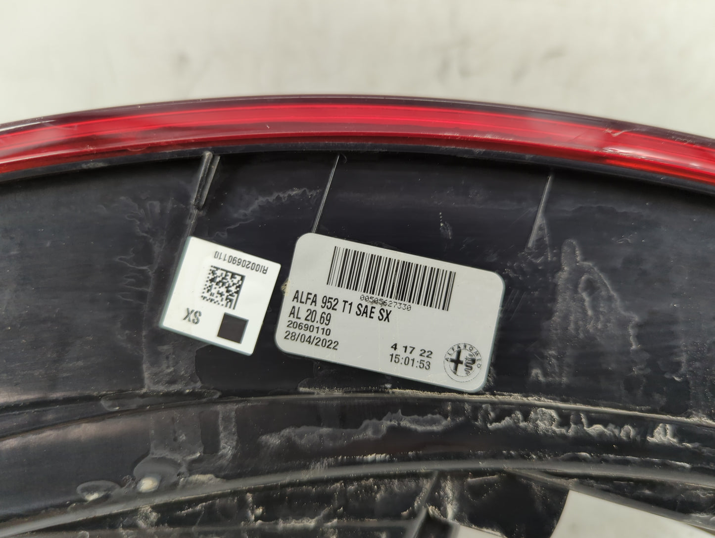 2022 Alfa Romeo Giulia Tail Light Assembly Driver Left OEM P/N:20690110 Fits OEM Used Auto Parts - Oemusedautoparts1.com