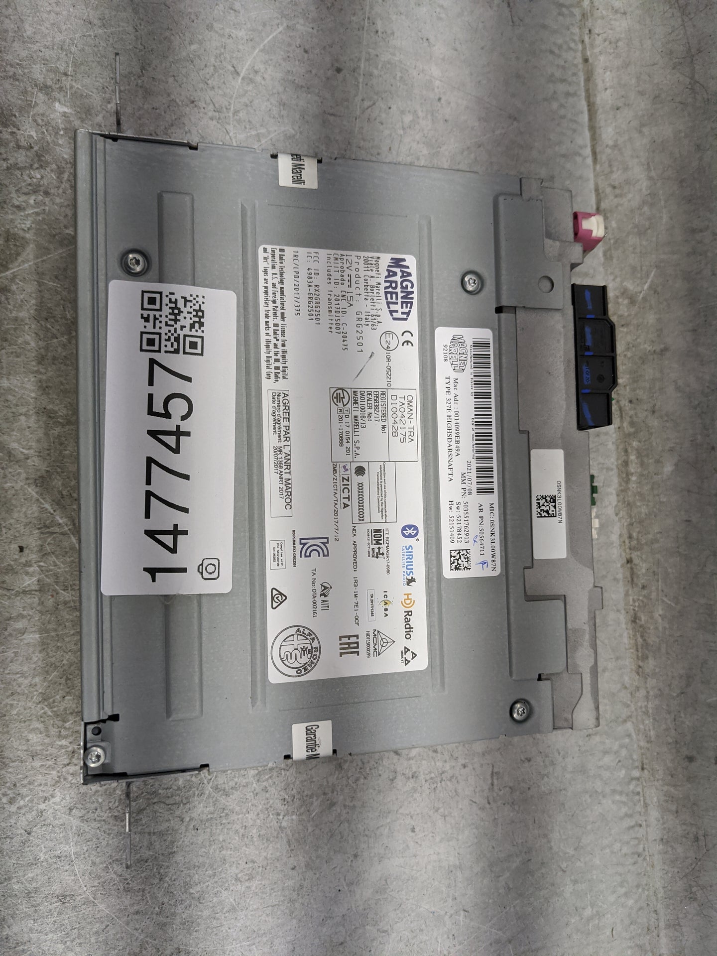 2022 Alfa Romeo Stelvio Radio AM FM Cd Player Receiver Replacement P/N:50564711 503551762913, 07356428, 4099EB49A Fits OEM U