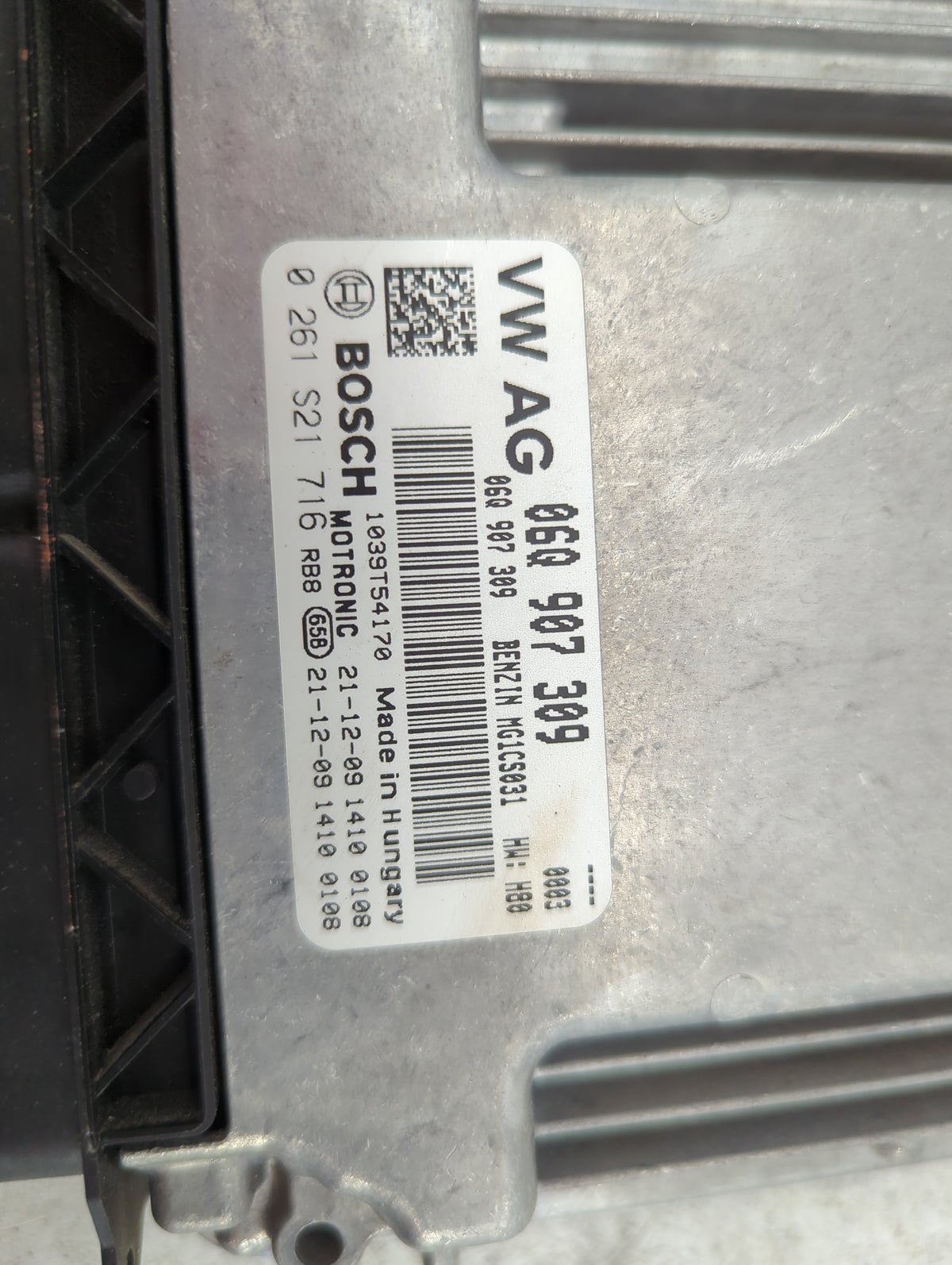 2022 Audi A3 PCM Engine Control Computer ECU ECM PCU OEM P/N:06Q907309 0261S21716, 1039T54170 Fits OEM Used Auto Parts - Oem