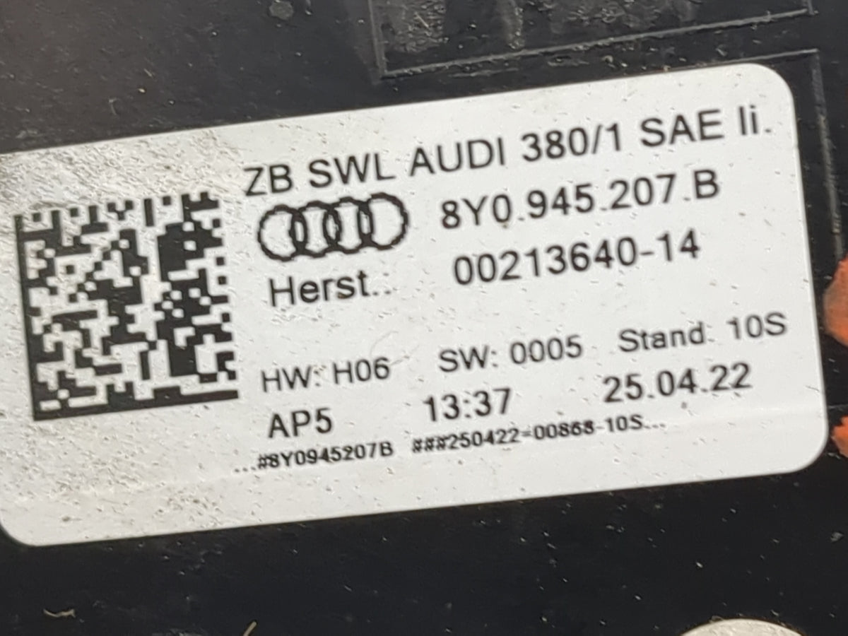2022-2024 Audi A3 Tail Light Assembly Driver Left OEM P/N:8Y0945207B 8Y0.945.207.B, 00213640-14 Fits Fits 2022 2023 2024 OEM