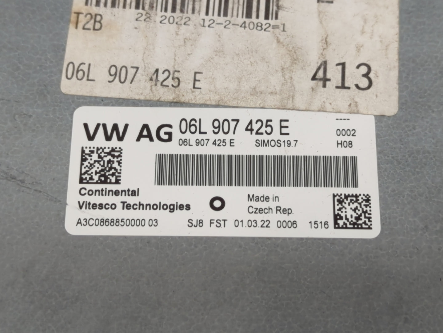2022 Audi A4 PCM Engine Control Computer ECU ECM PCU OEM P/N:06L907425E SIMOS19.7 Fits OEM Used Auto Parts - Oemusedautopart